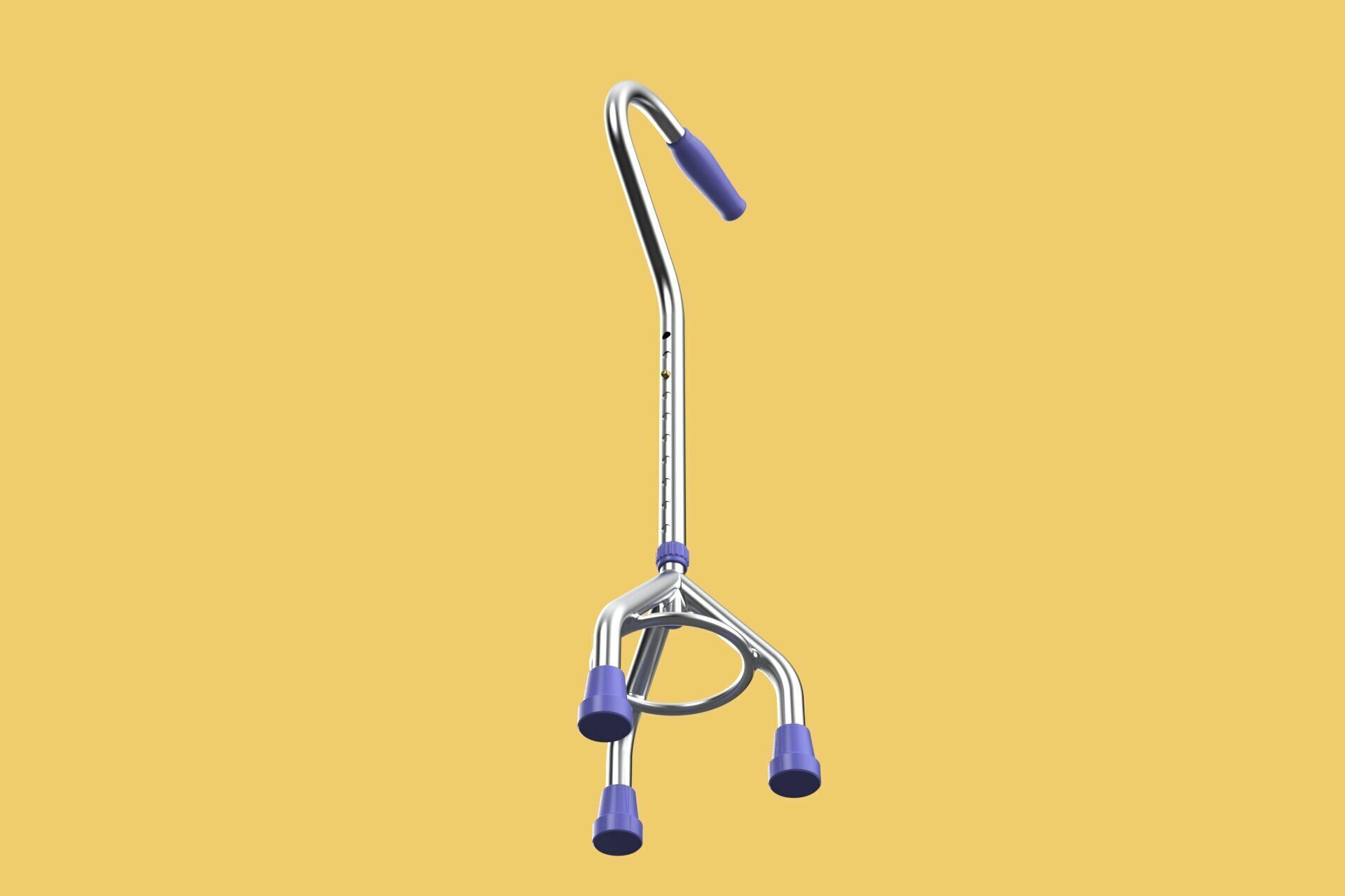 STANDARD TRIPOD WALKING CANE AID ELDERLY STICK POLE GAIT 3 LEG 3D model_15