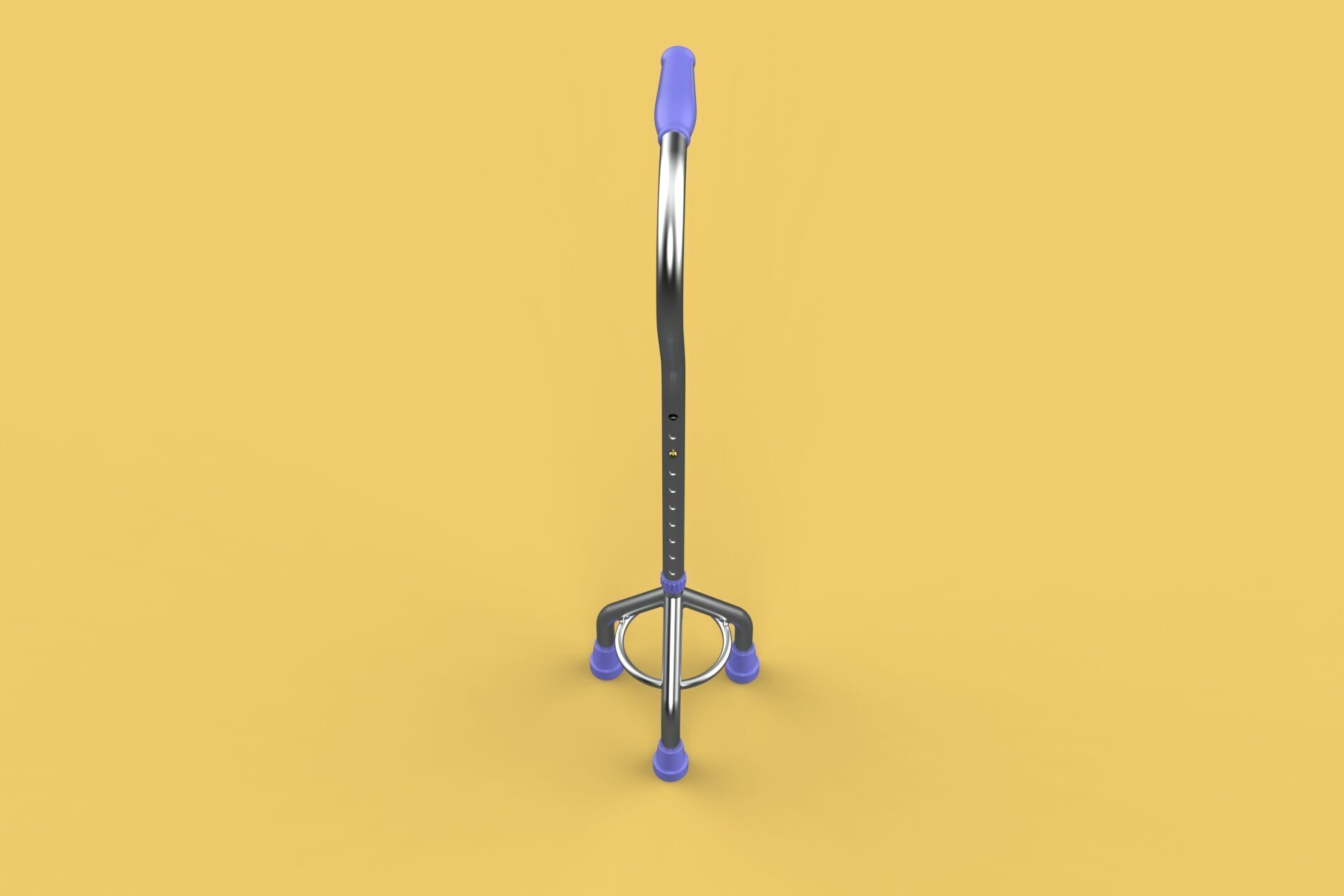 STANDARD TRIPOD WALKING CANE AID ELDERLY STICK POLE GAIT 3 LEG 3D model_4