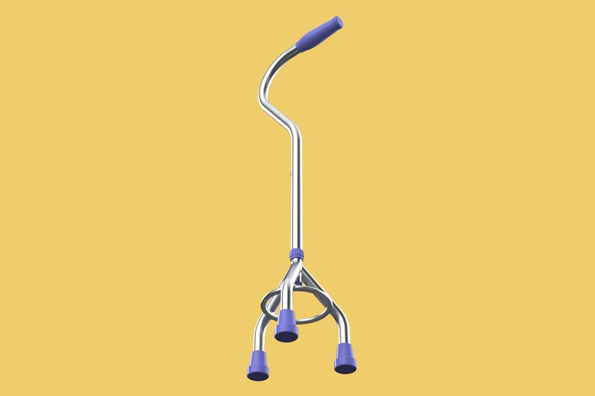 STANDARD TRIPOD WALKING CANE AID ELDERLY STICK POLE GAIT 3 LEG 3D model_14
