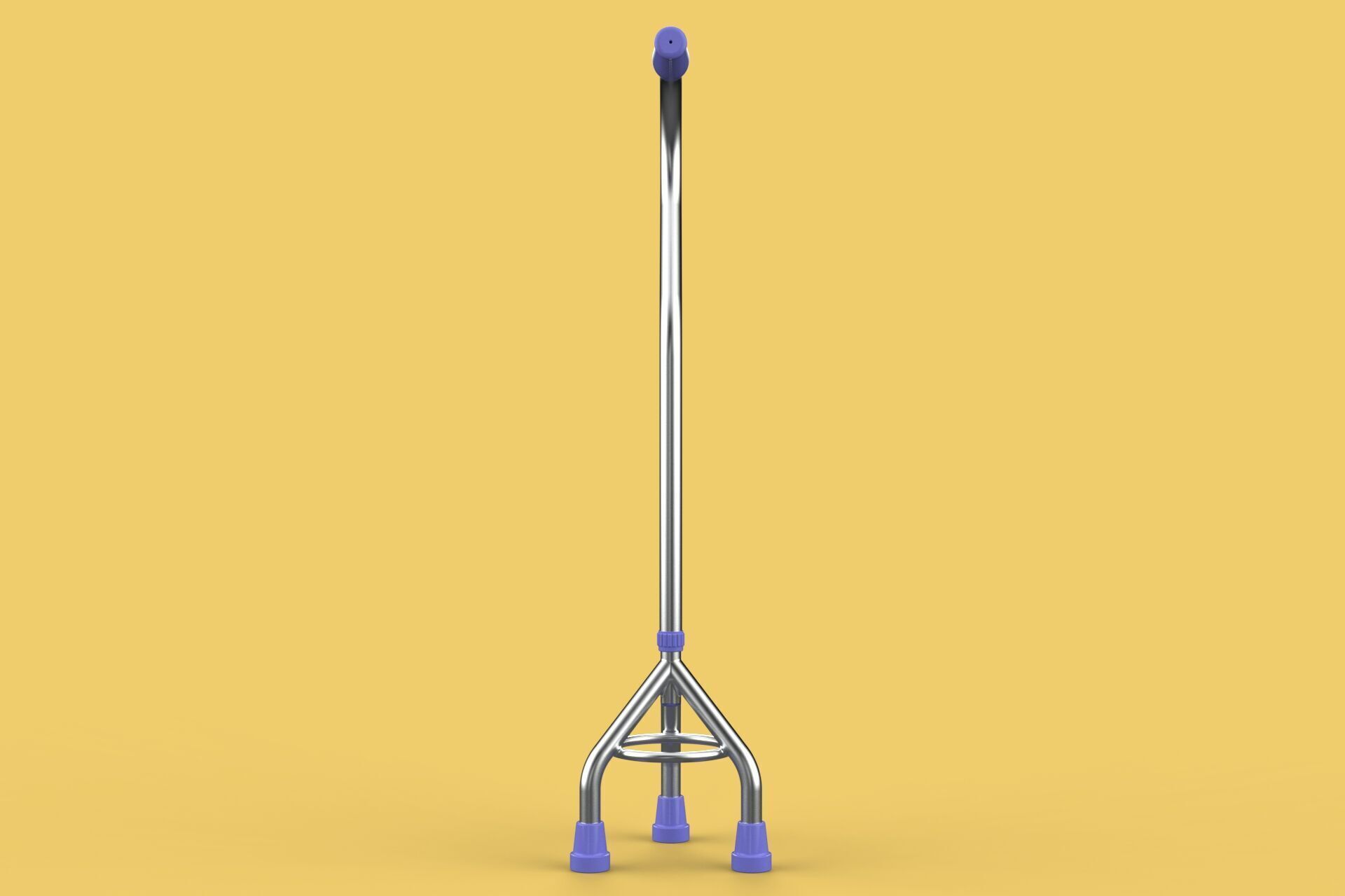 STANDARD TRIPOD WALKING CANE AID ELDERLY STICK POLE GAIT 3 LEG 3D model_24