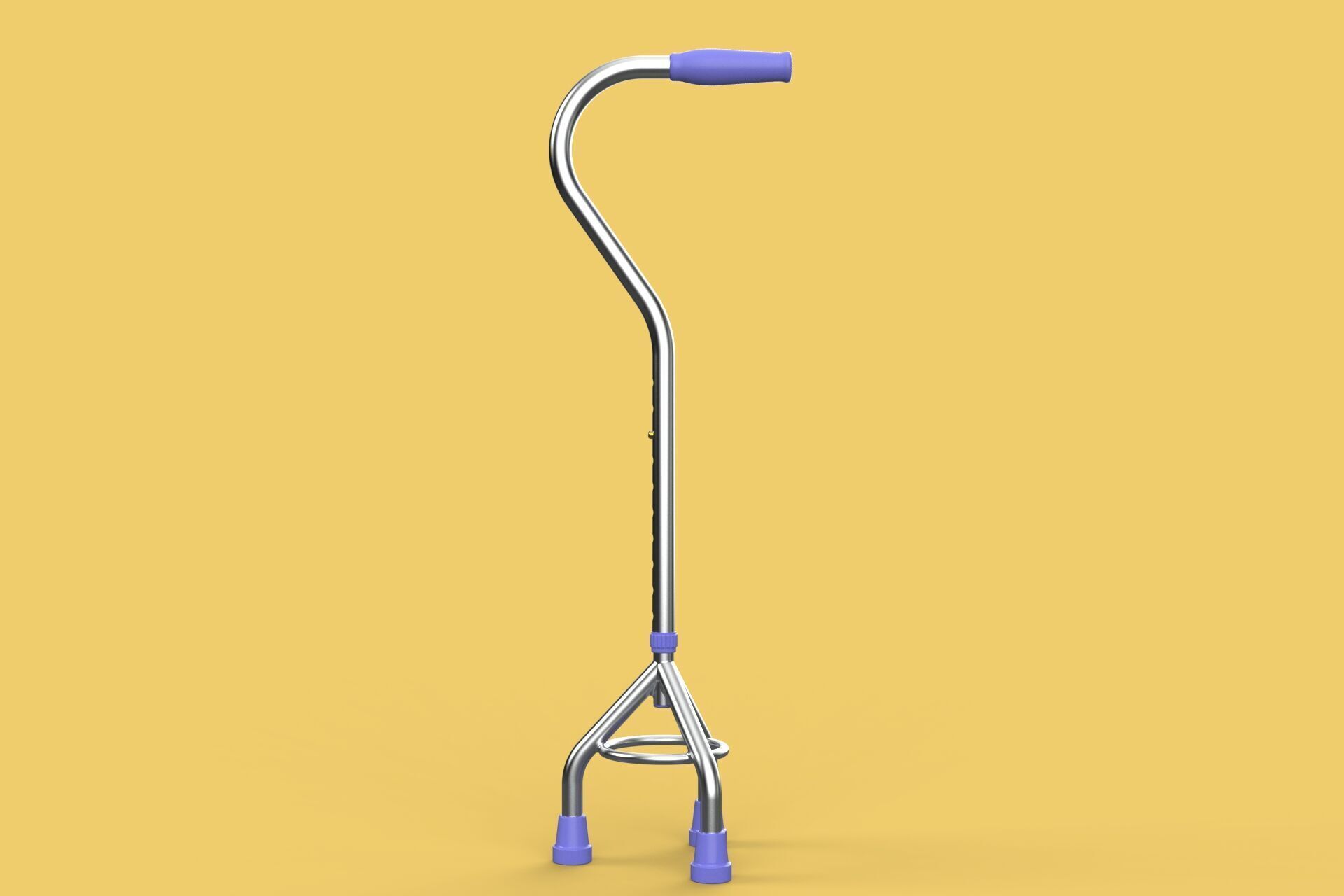 STANDARD TRIPOD WALKING CANE AID ELDERLY STICK POLE GAIT 3 LEG 3D model_21