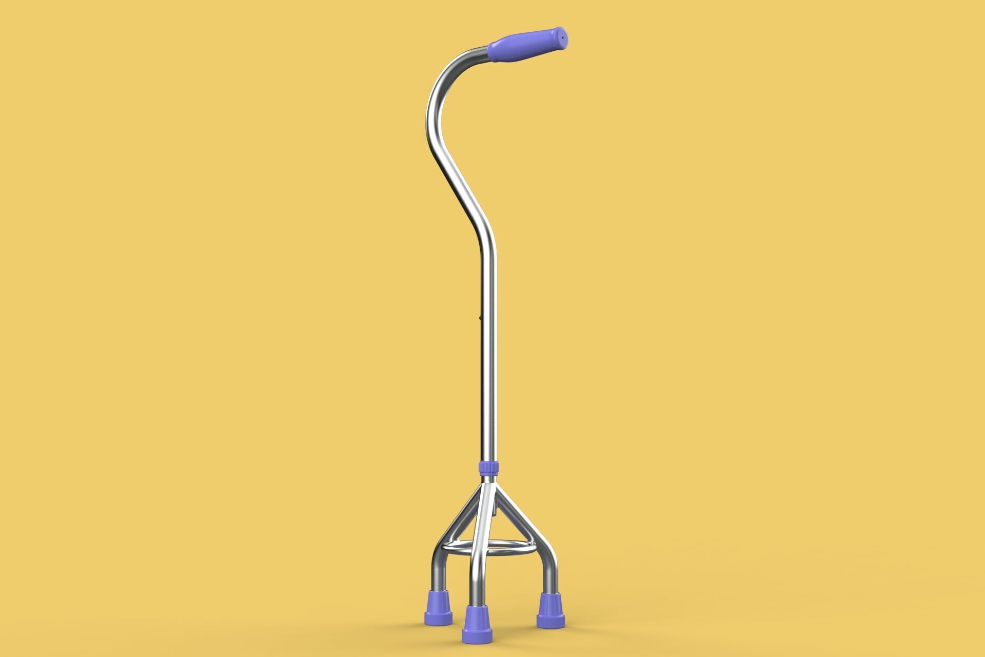 STANDARD TRIPOD WALKING CANE AID ELDERLY STICK POLE GAIT 3 LEG 3D model_13
