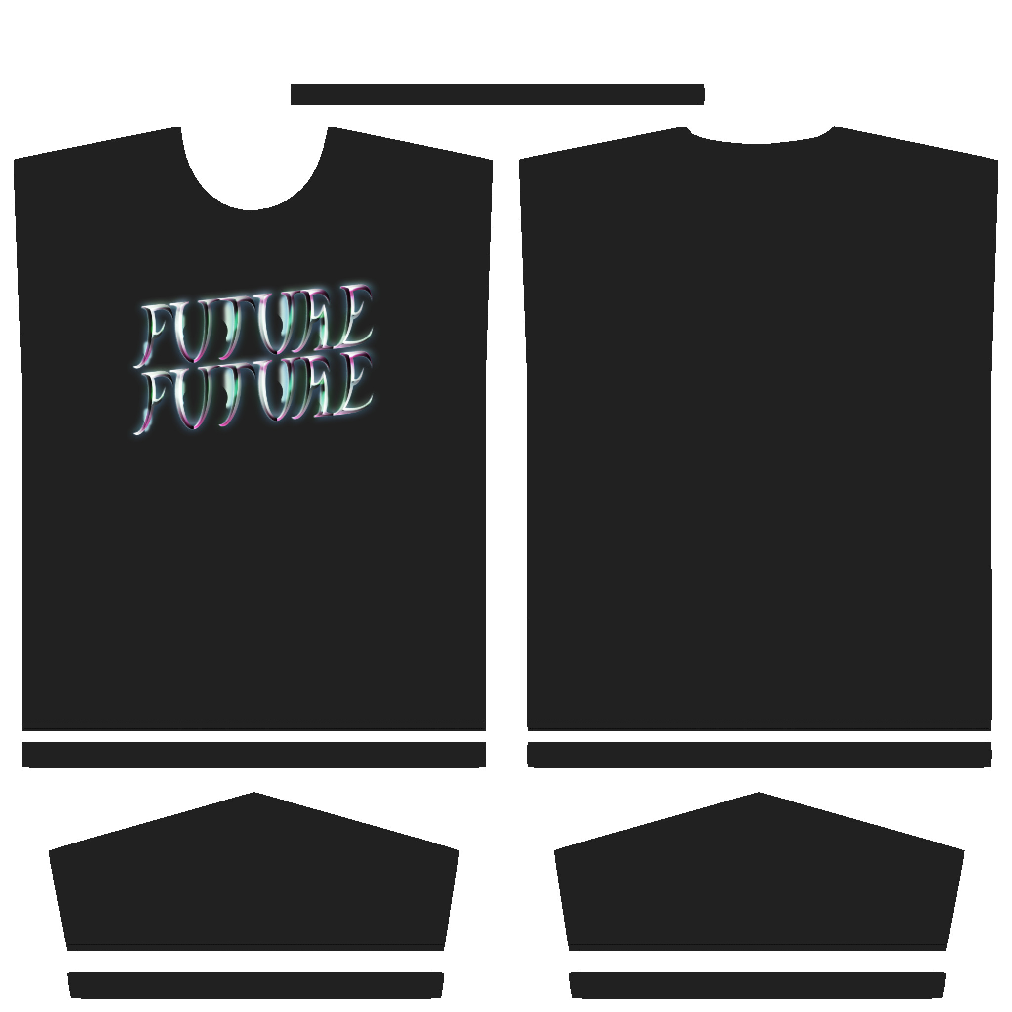 T-Shirt Future In Low Poly Low-poly 3D model_2