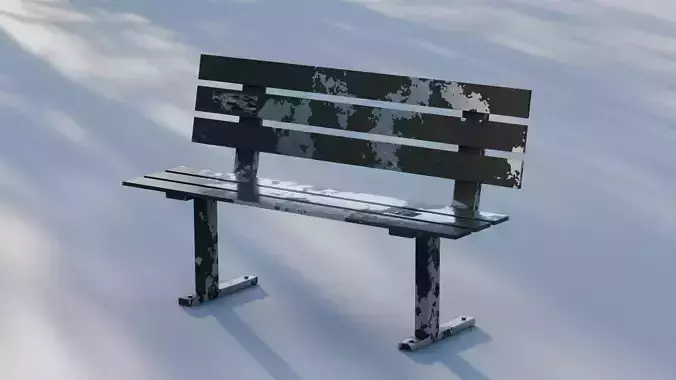 Weathered Metal Bench 