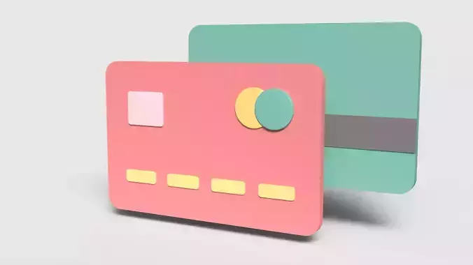 Credit card icon for contactless payments 3D Model