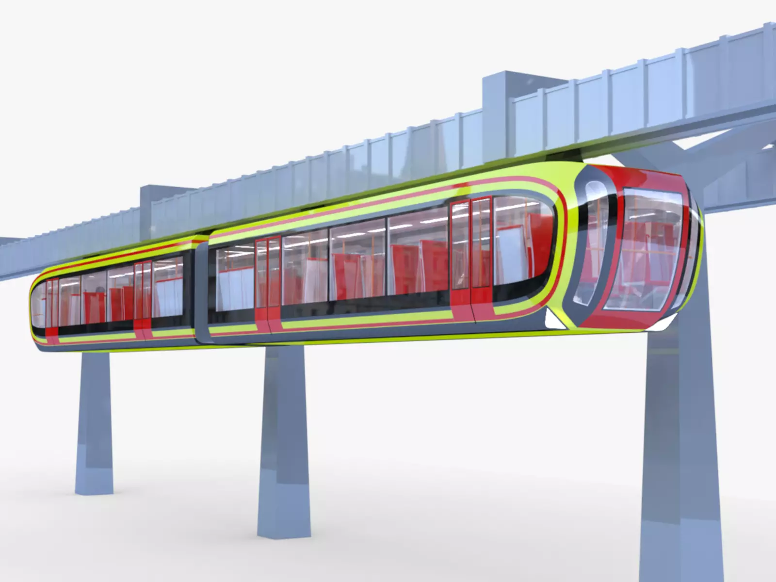 Elevated train concept 2025 3D model_0