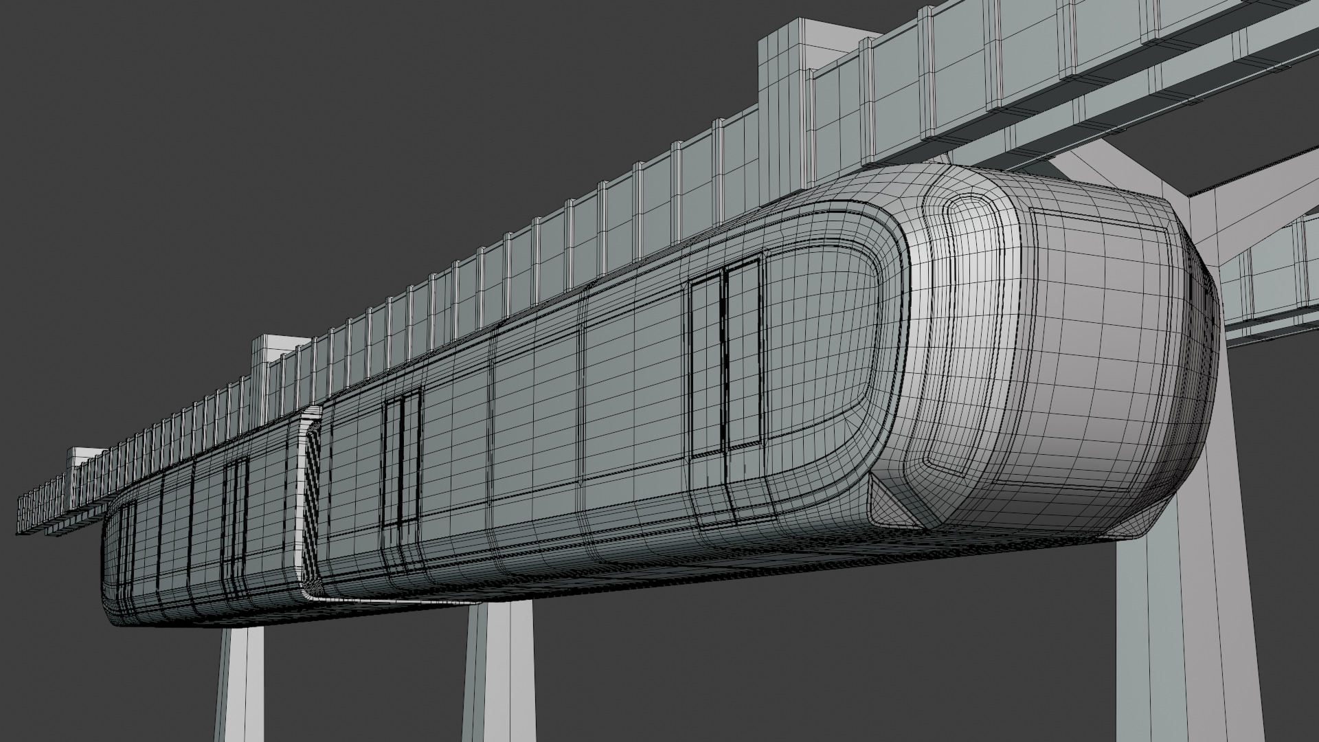 Elevated train concept 2025 3D model_2