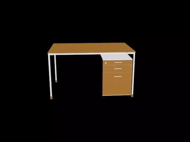 simple desk Free 3D model_0