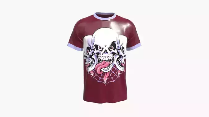 T-shirt Laughing Skull-Metaverse In Low Poly
