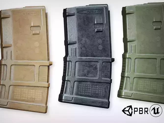 AR M4  Magpul Pmag Magazine Low-poly 3D model