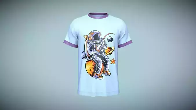 T-shirt NASA Moon-Metaverse In Low Poly