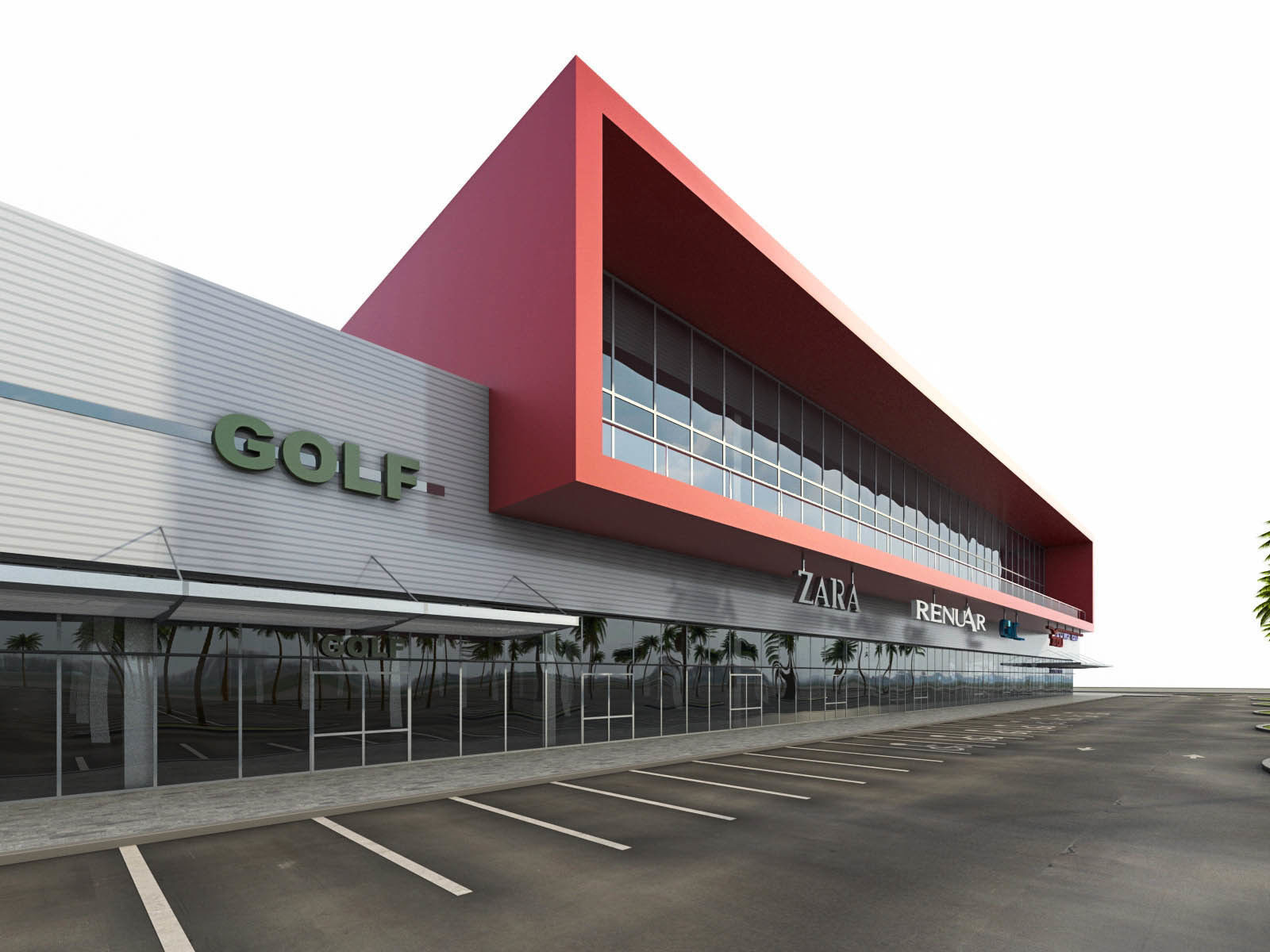 Shopping Mall 02 Low-poly 3D model_2