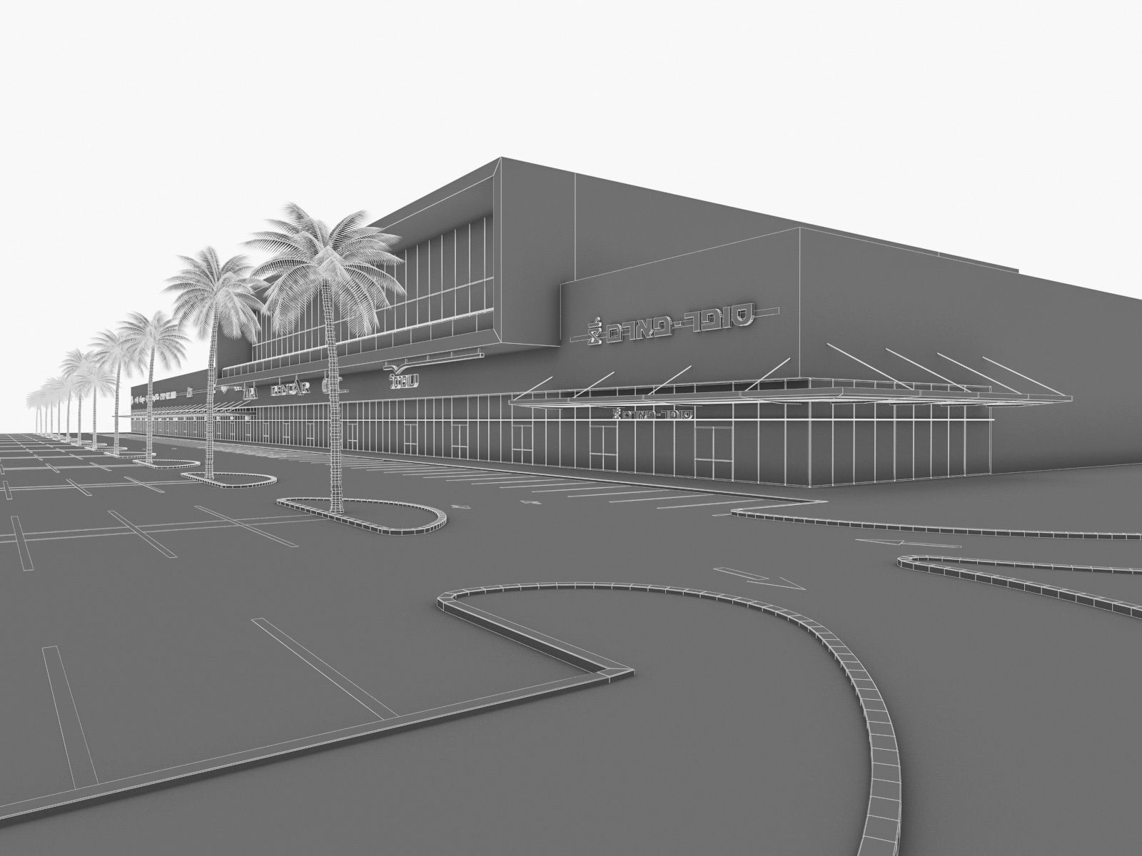 Shopping Mall 02 Low-poly 3D model_8