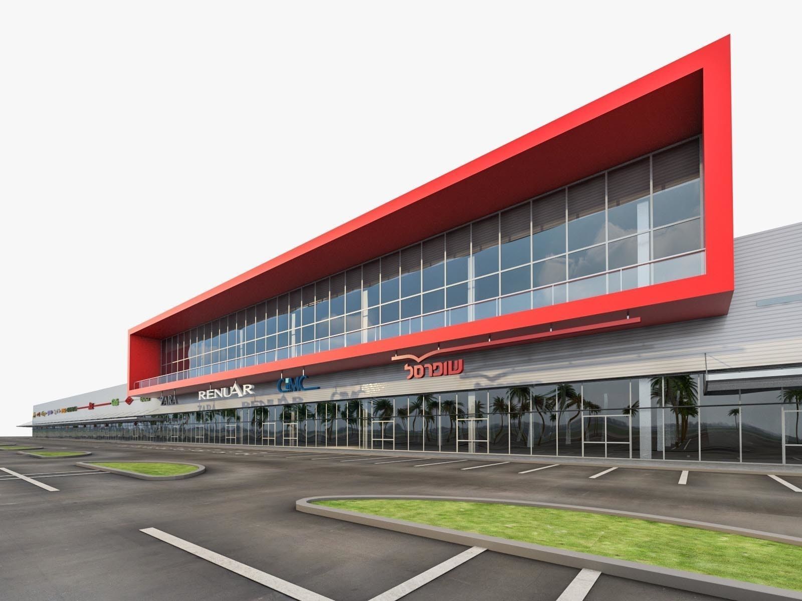 Shopping Mall 02 Low-poly 3D model_1