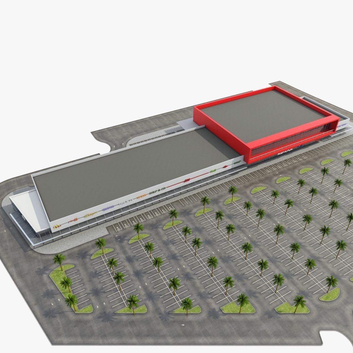 Shopping Mall 02 Low-poly 3D model_3