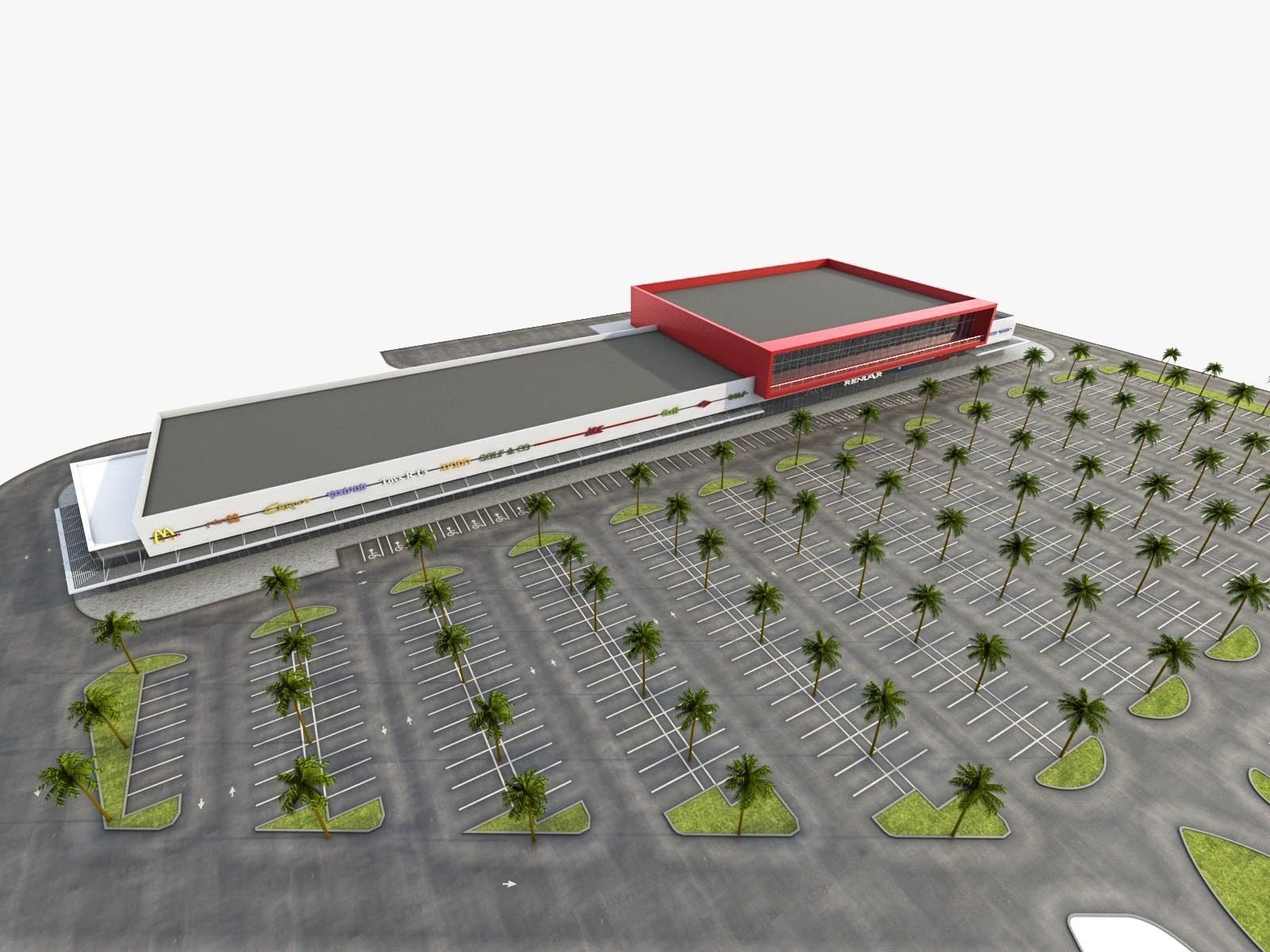 Shopping Mall 02 Low-poly 3D model_4