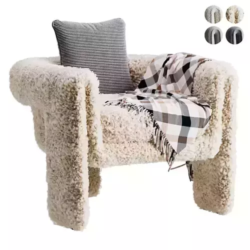 Sculptural Upholstered Lounge Chair