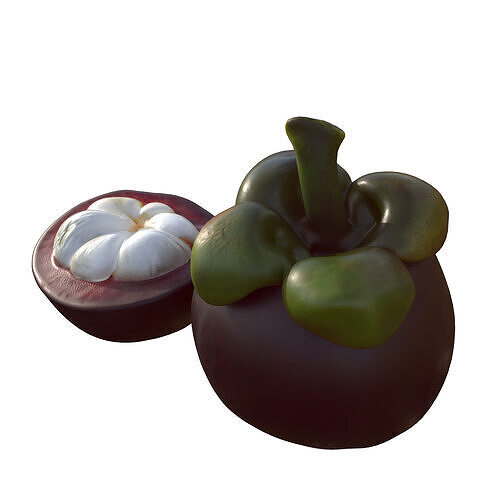 Mangosteen Low-poly 3D model 6