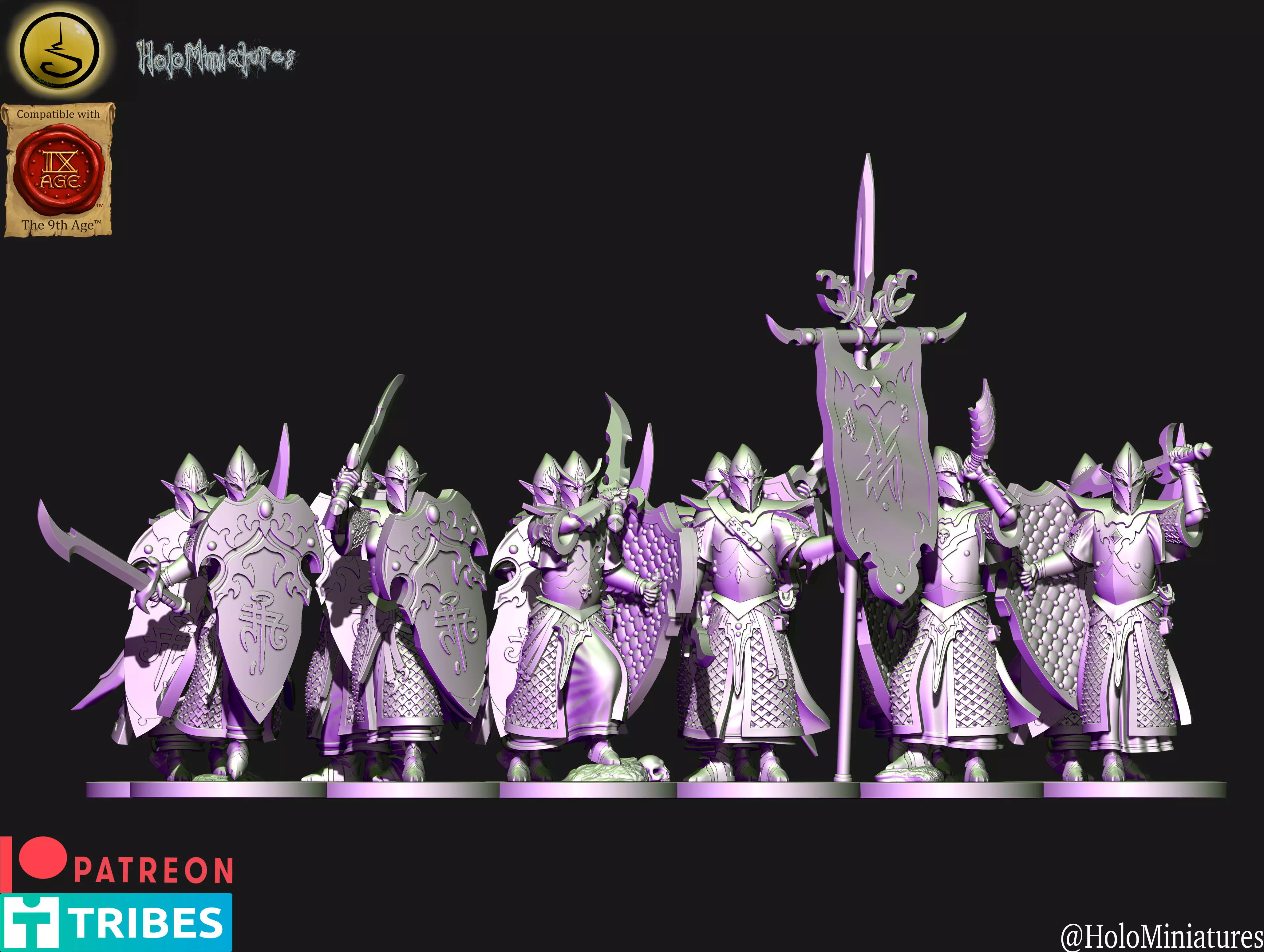 Dark elves Swordsmen unit elf 3D print model