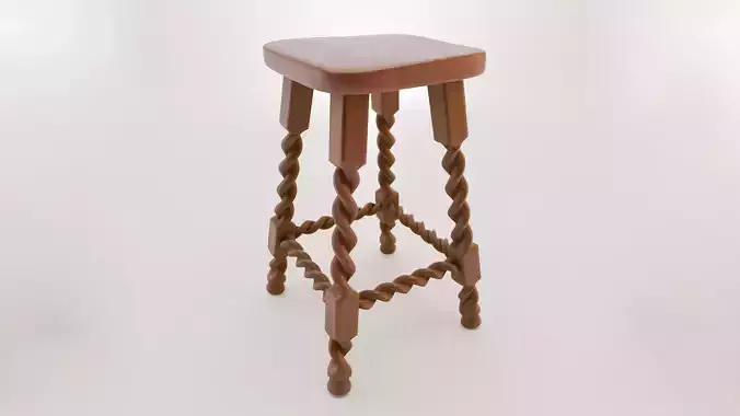 Twisted wooden chair for witchcraft