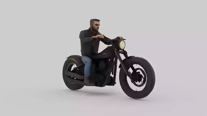 Chopper Biker Free 3D model