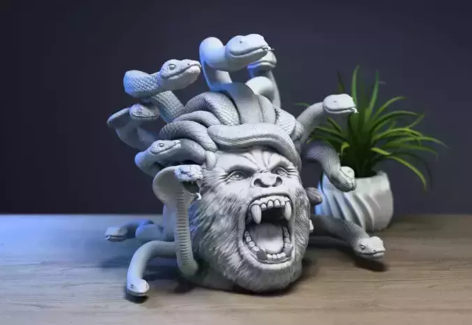 Medusa Gorilla bust Cyborg medusa gorilla bust