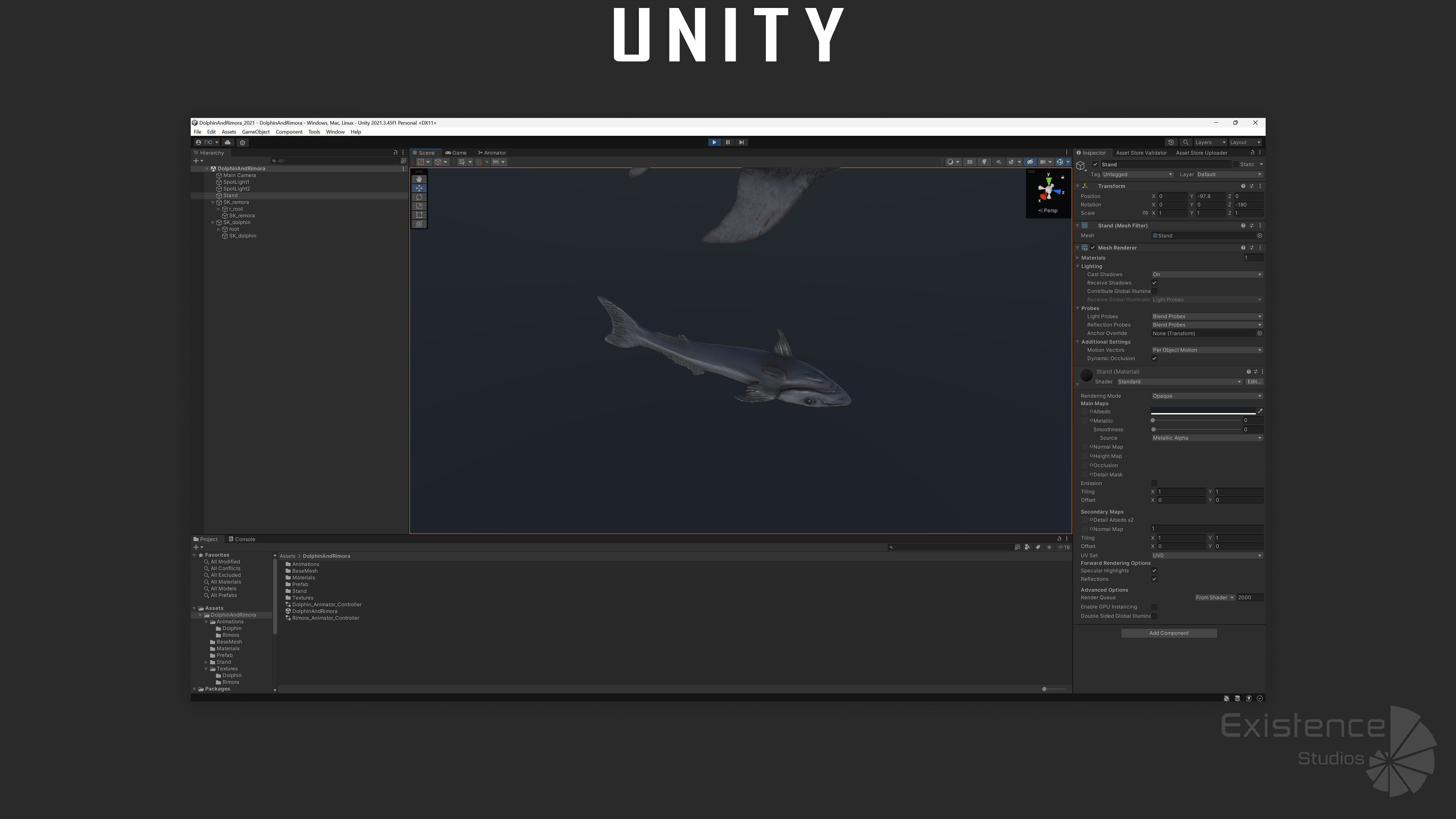 Dolphin and Remora - Realistic Animated Marine Monster - 62 Low-poly 3D model_20