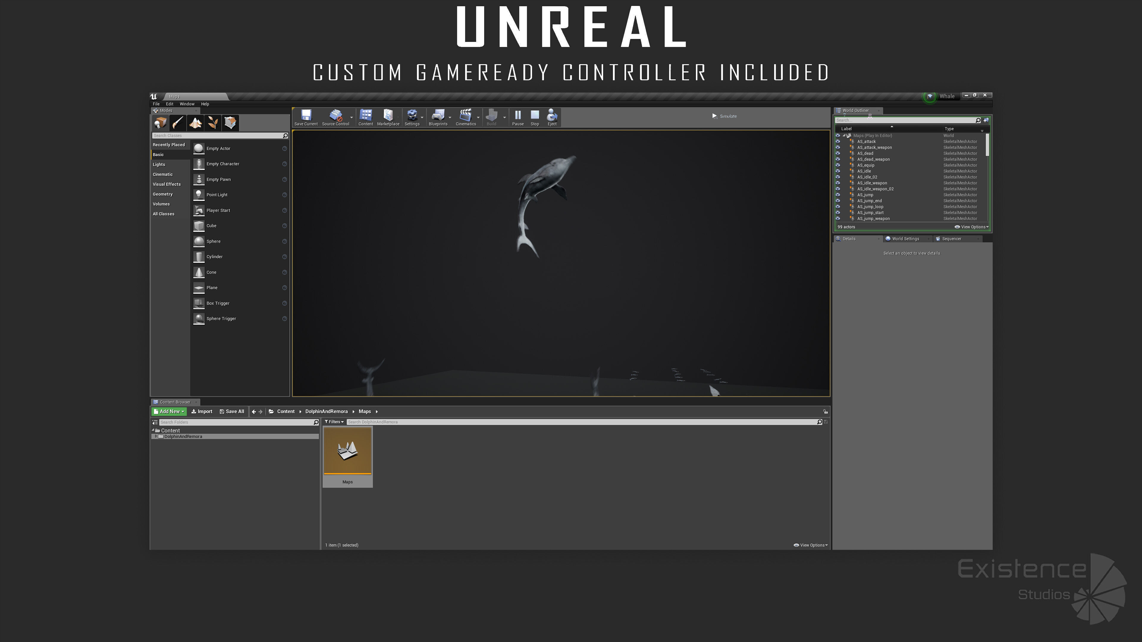 Dolphin and Remora - Realistic Animated Marine Monster - 62 Low-poly 3D model_31