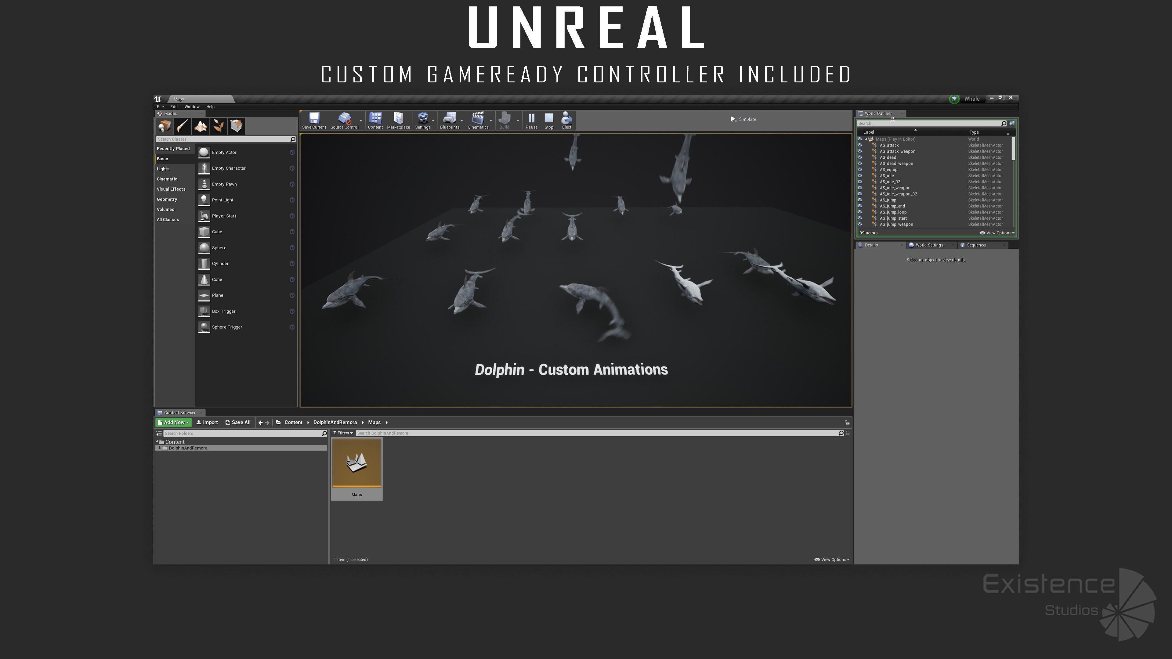 Dolphin and Remora - Realistic Animated Marine Monster - 62 Low-poly 3D model_28