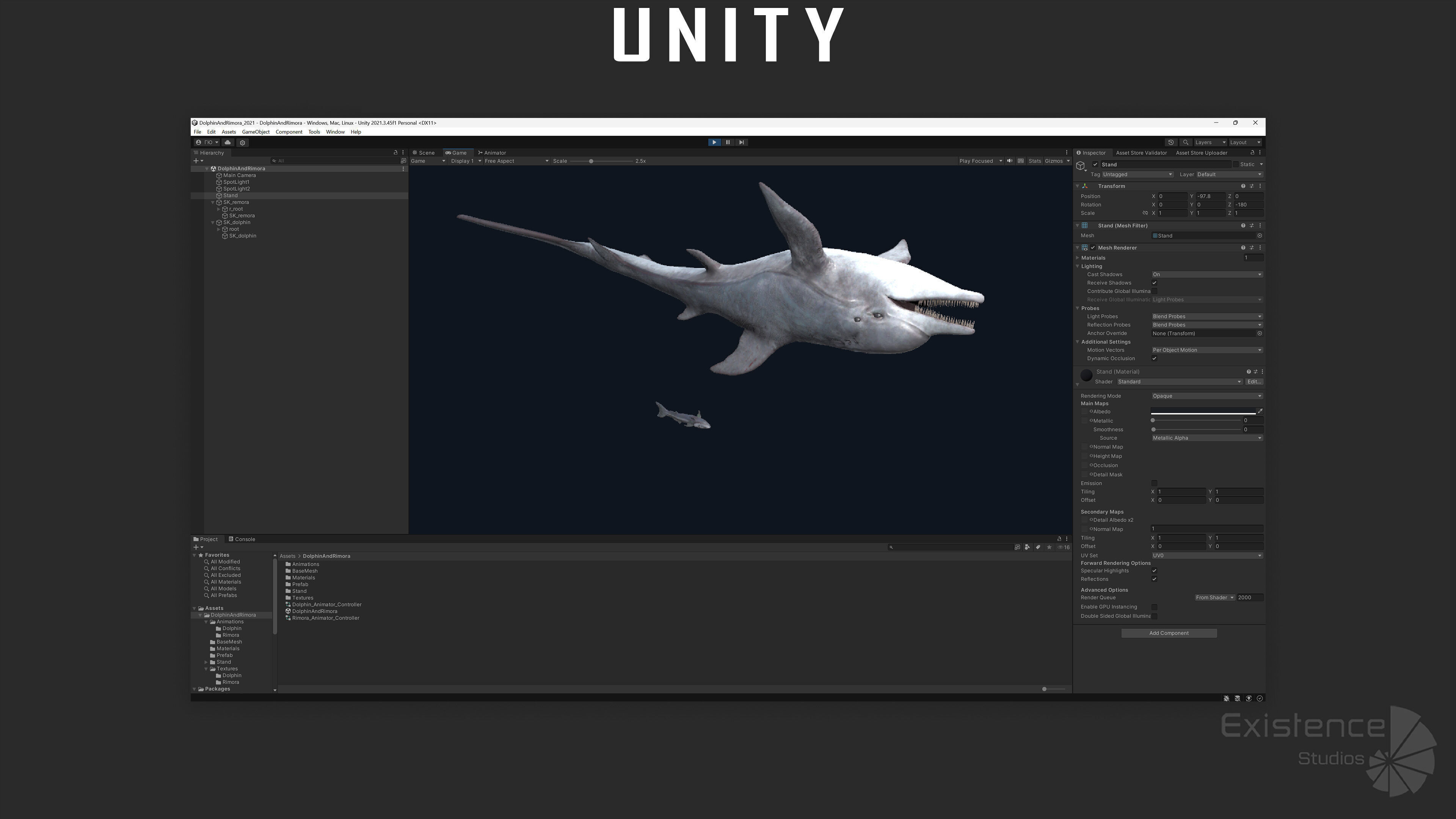 Dolphin and Remora - Realistic Animated Marine Monster - 62 Low-poly 3D model_17
