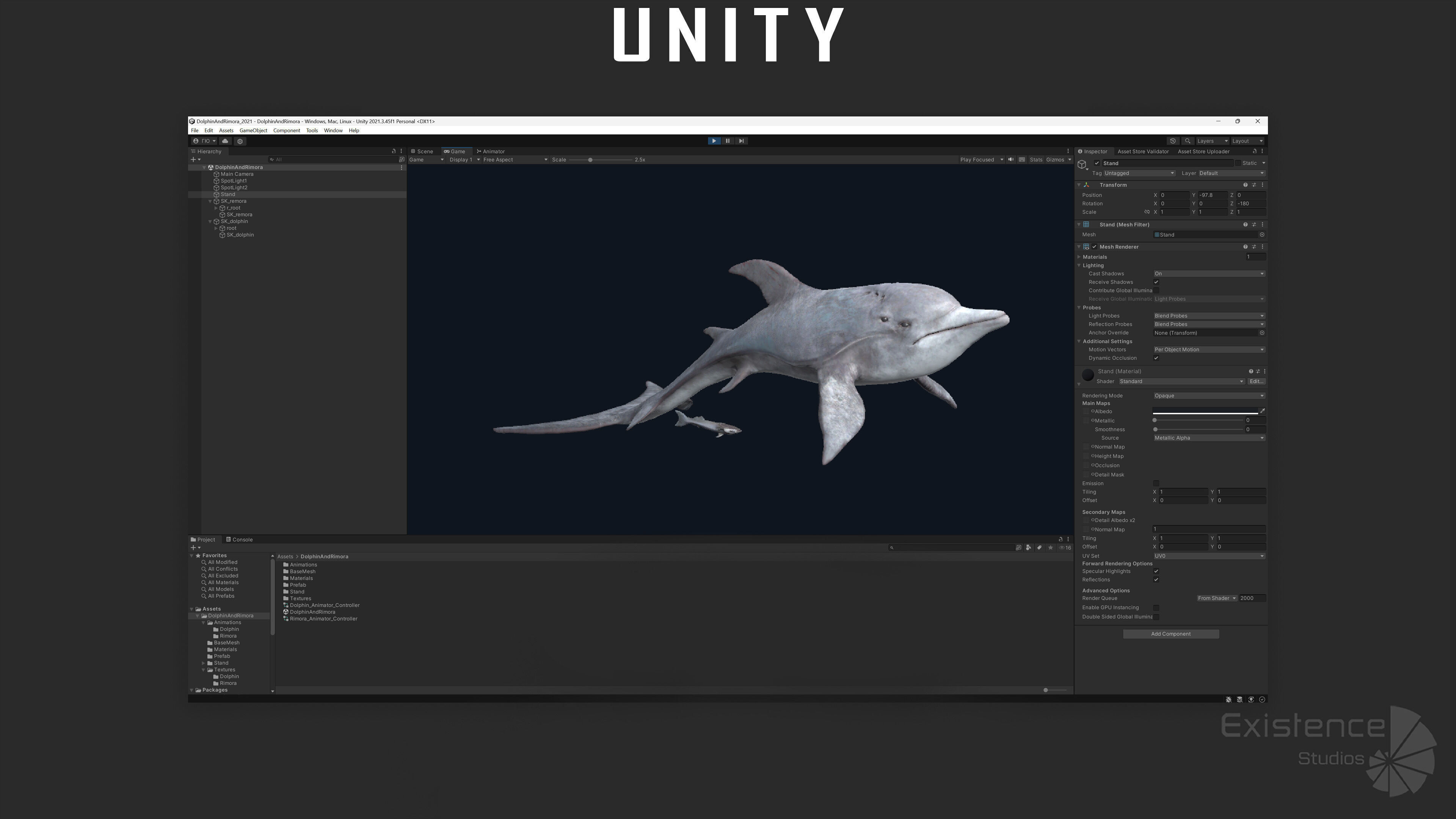 Dolphin and Remora - Realistic Animated Marine Monster - 62 Low-poly 3D model_7