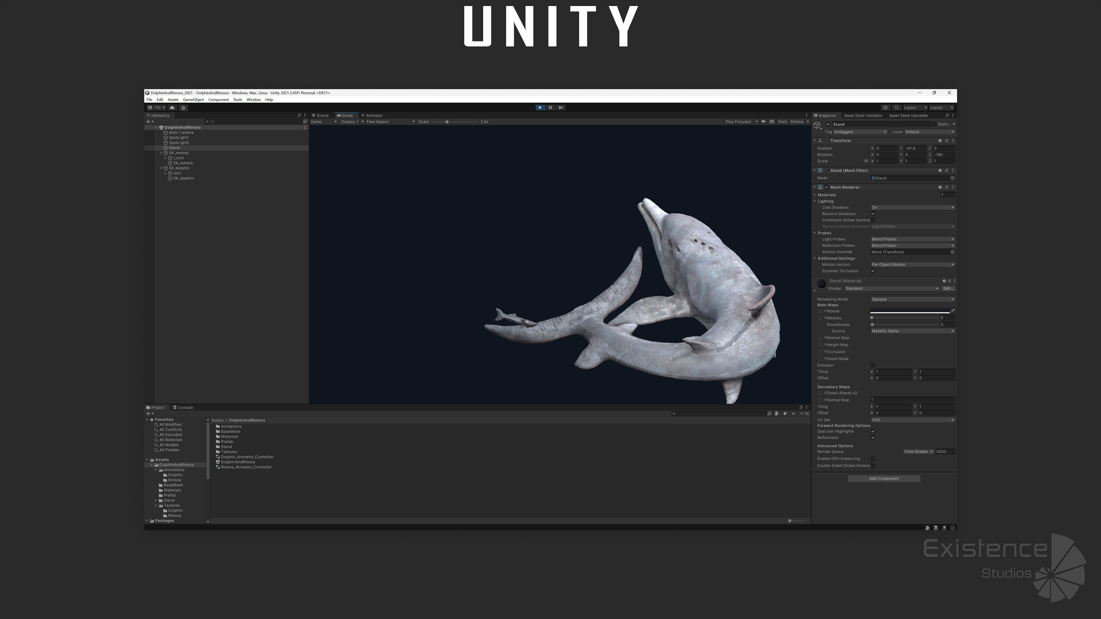 Dolphin and Remora - Realistic Animated Marine Monster - 62 Low-poly 3D model_16
