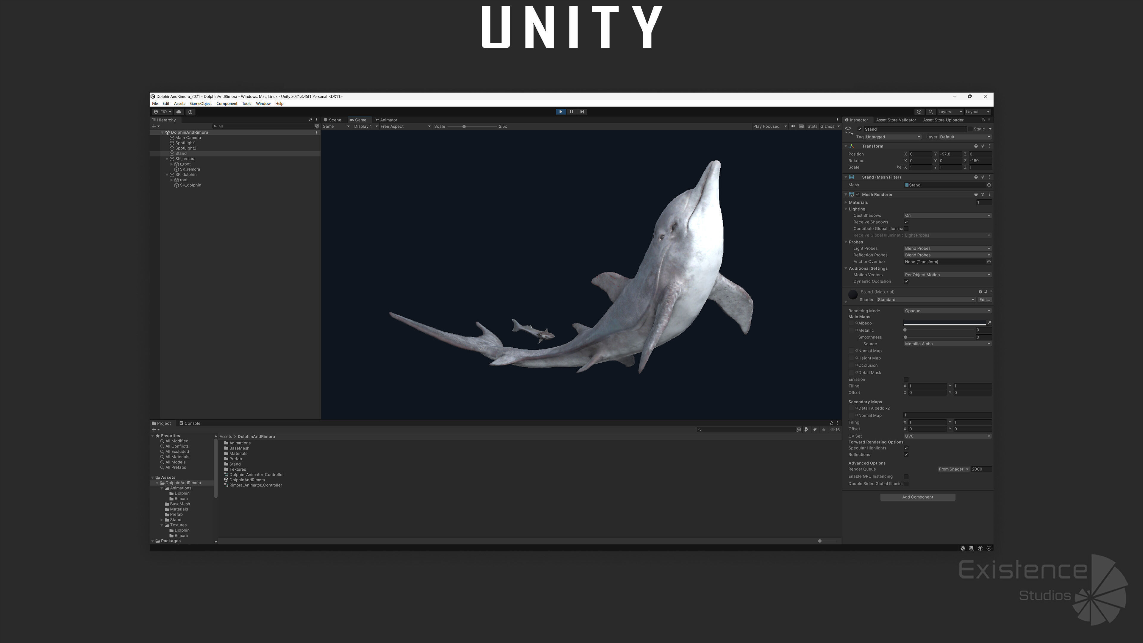 Dolphin and Remora - Realistic Animated Marine Monster - 62 Low-poly 3D model_19