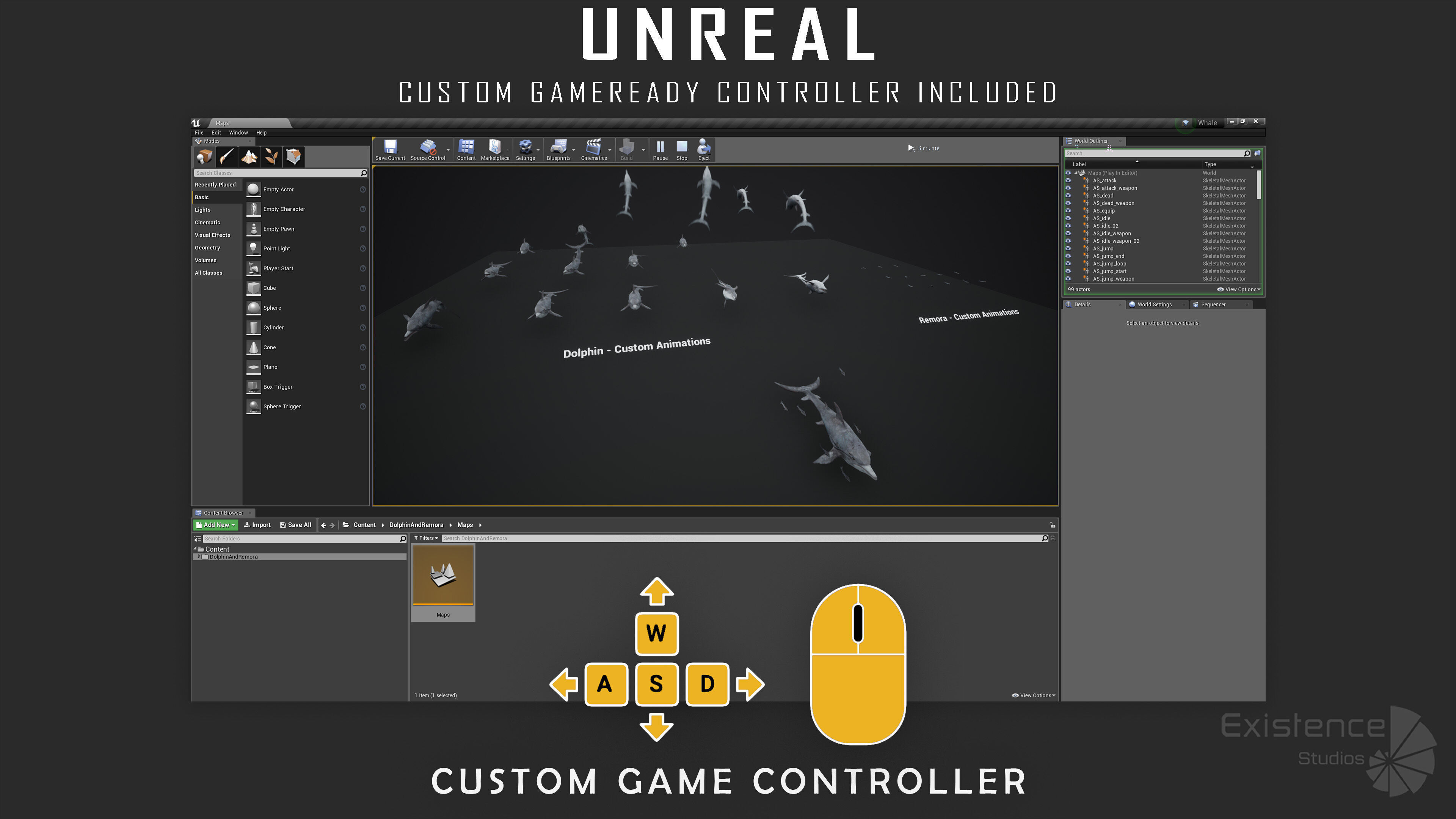 Dolphin and Remora - Realistic Animated Marine Monster - 62 Low-poly 3D model_6
