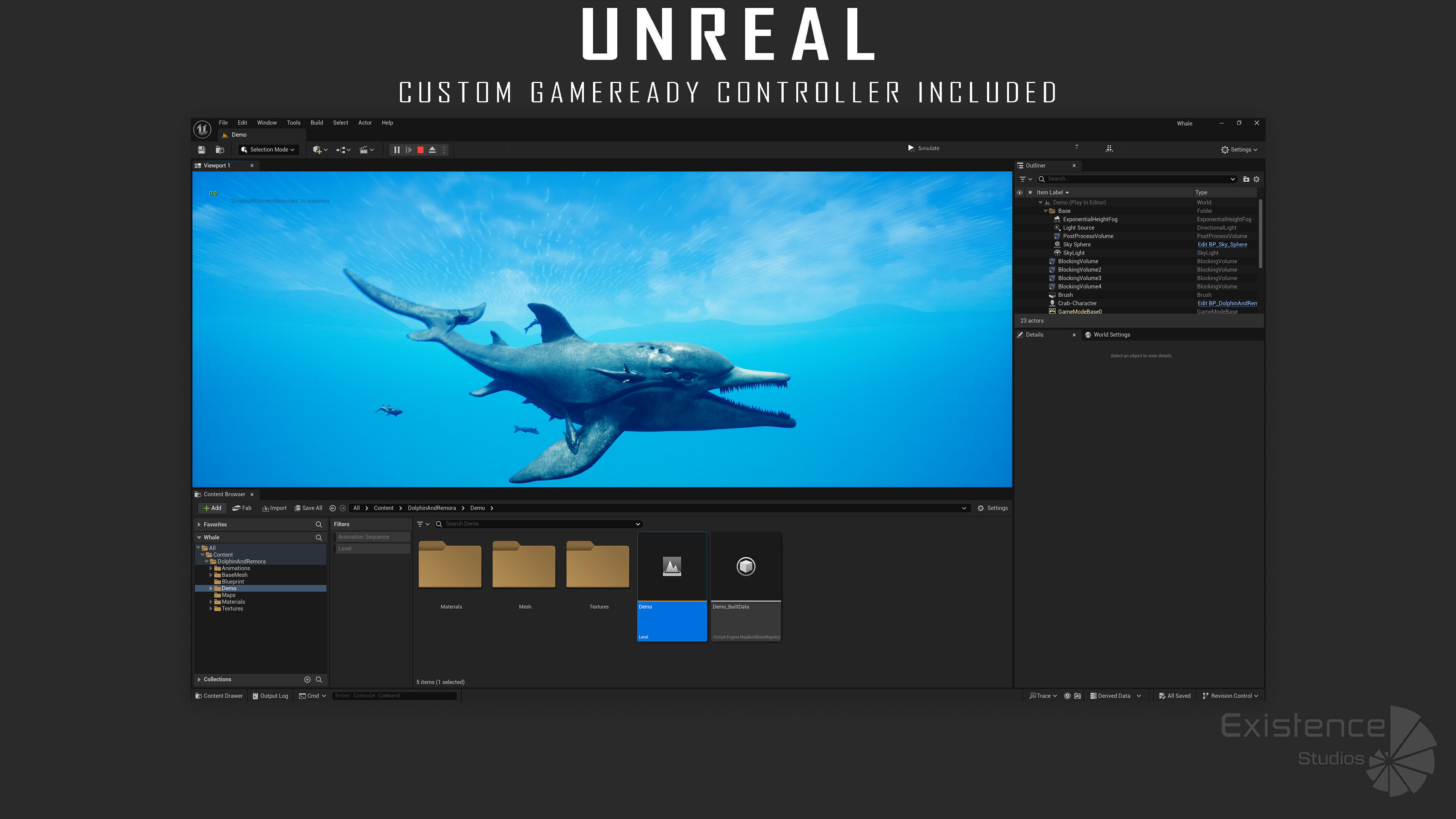 Dolphin and Remora - Realistic Animated Marine Monster - 62 Low-poly 3D model_24