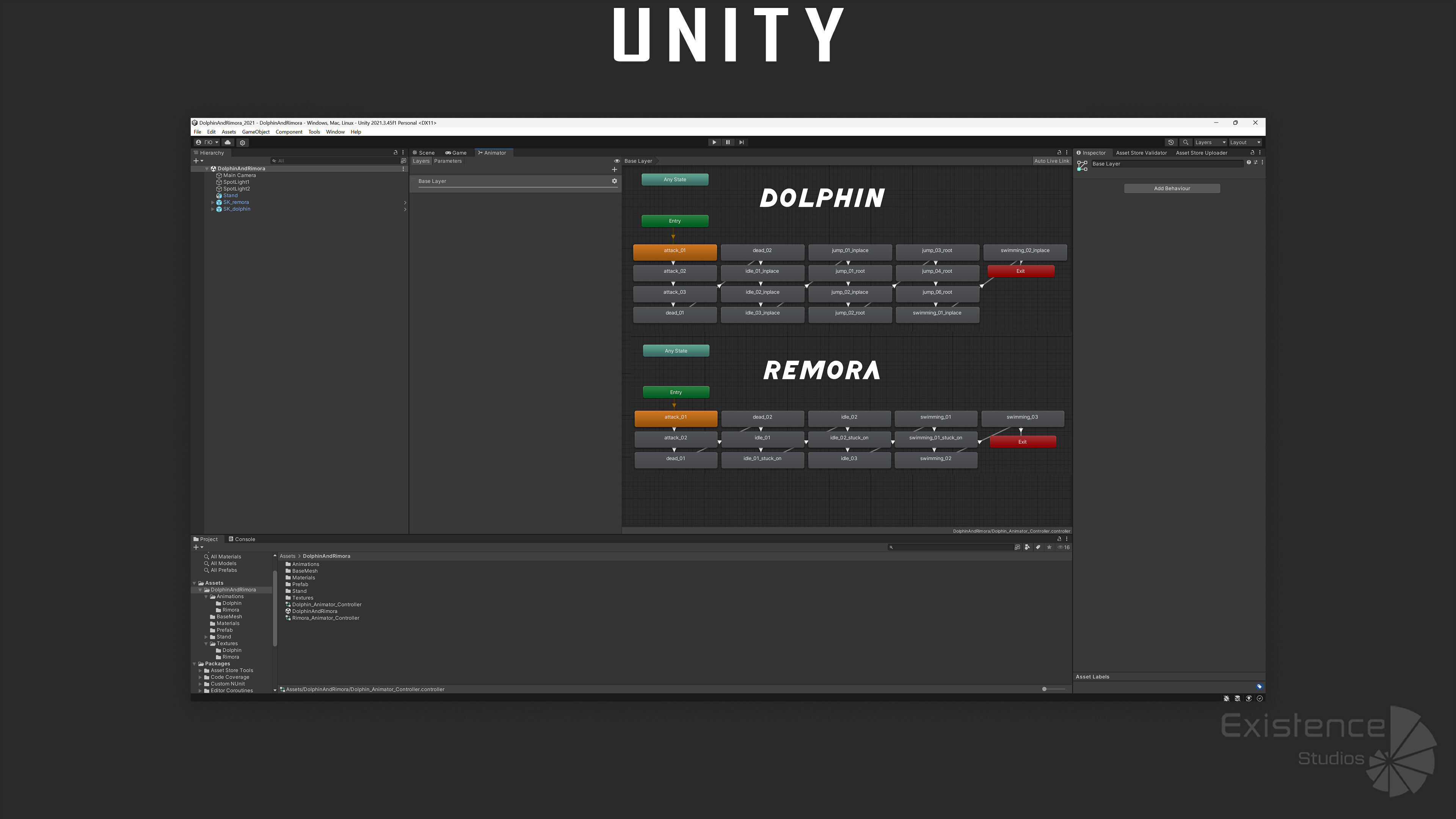 Dolphin and Remora - Realistic Animated Marine Monster - 62 Low-poly 3D model_23