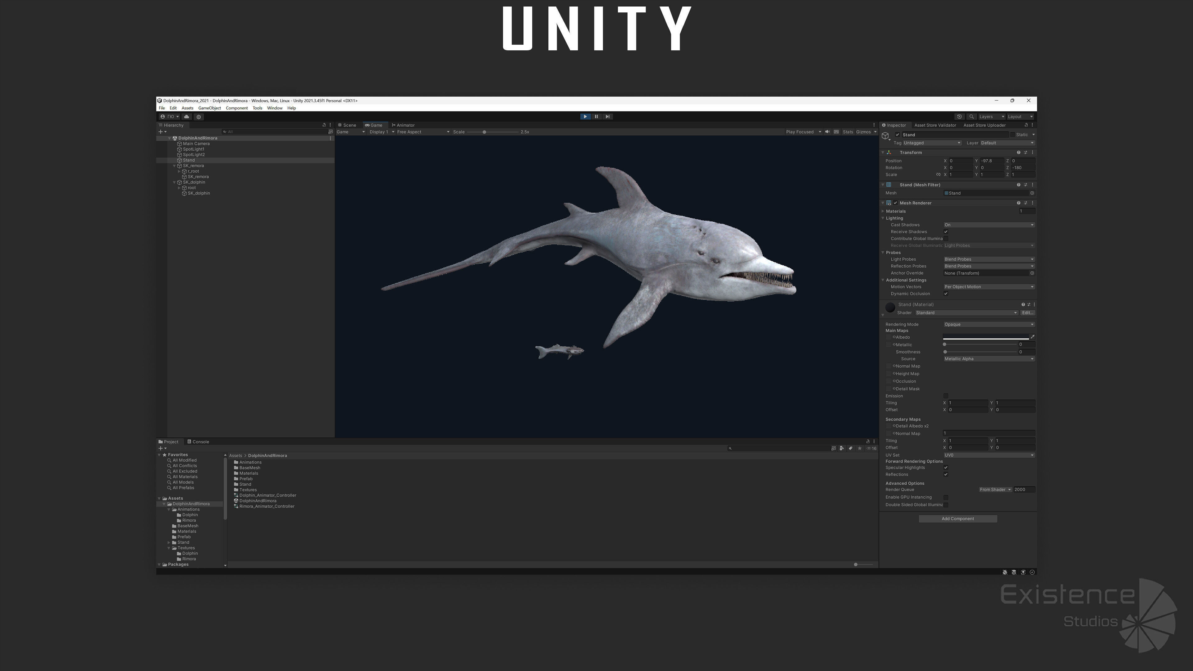 Dolphin and Remora - Realistic Animated Marine Monster - 62 Low-poly 3D model_18