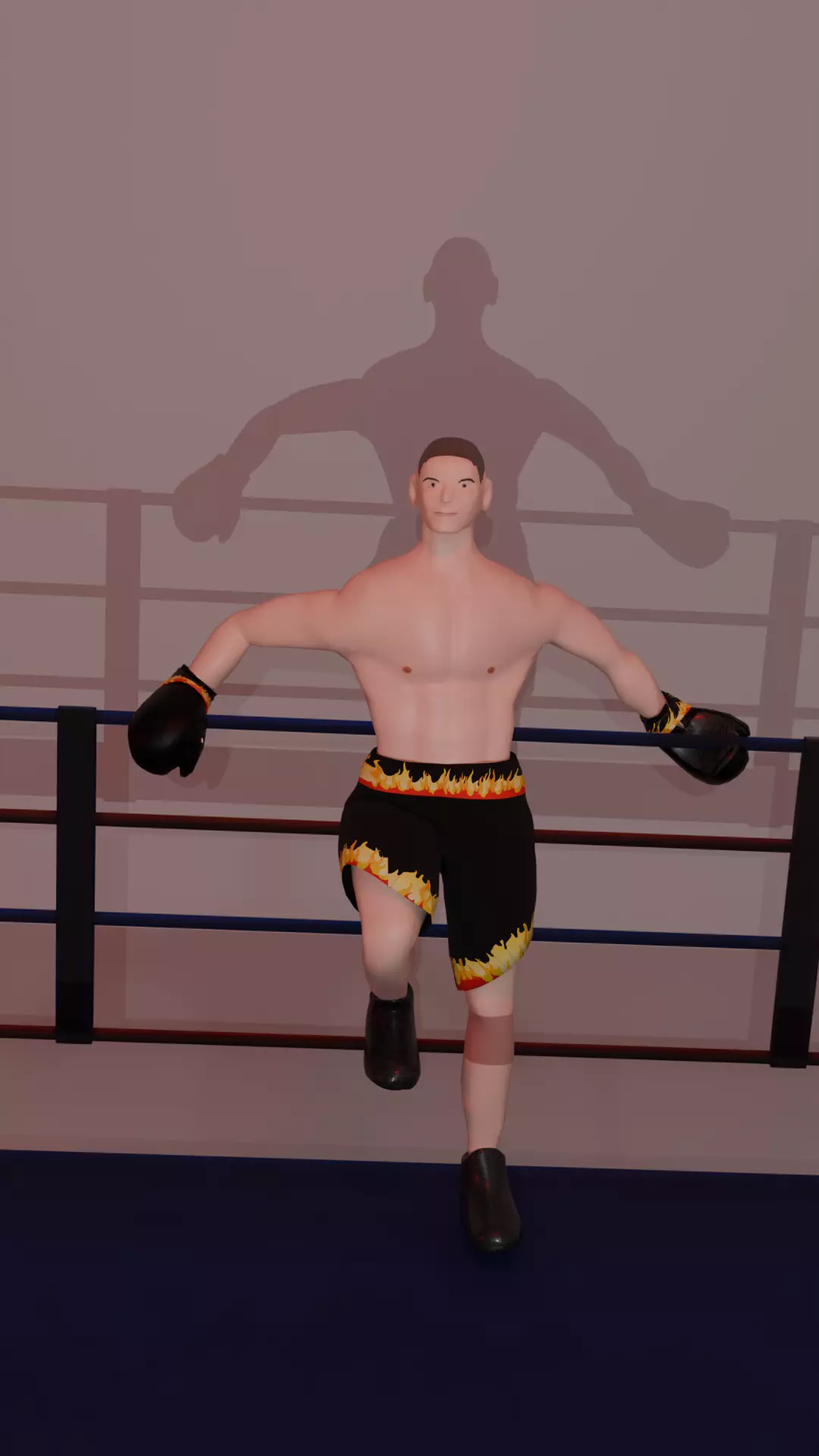 3D Boxer Character Low-Poly Optimised IK Rigged VR Game-Ready Low-poly 3D model_0
