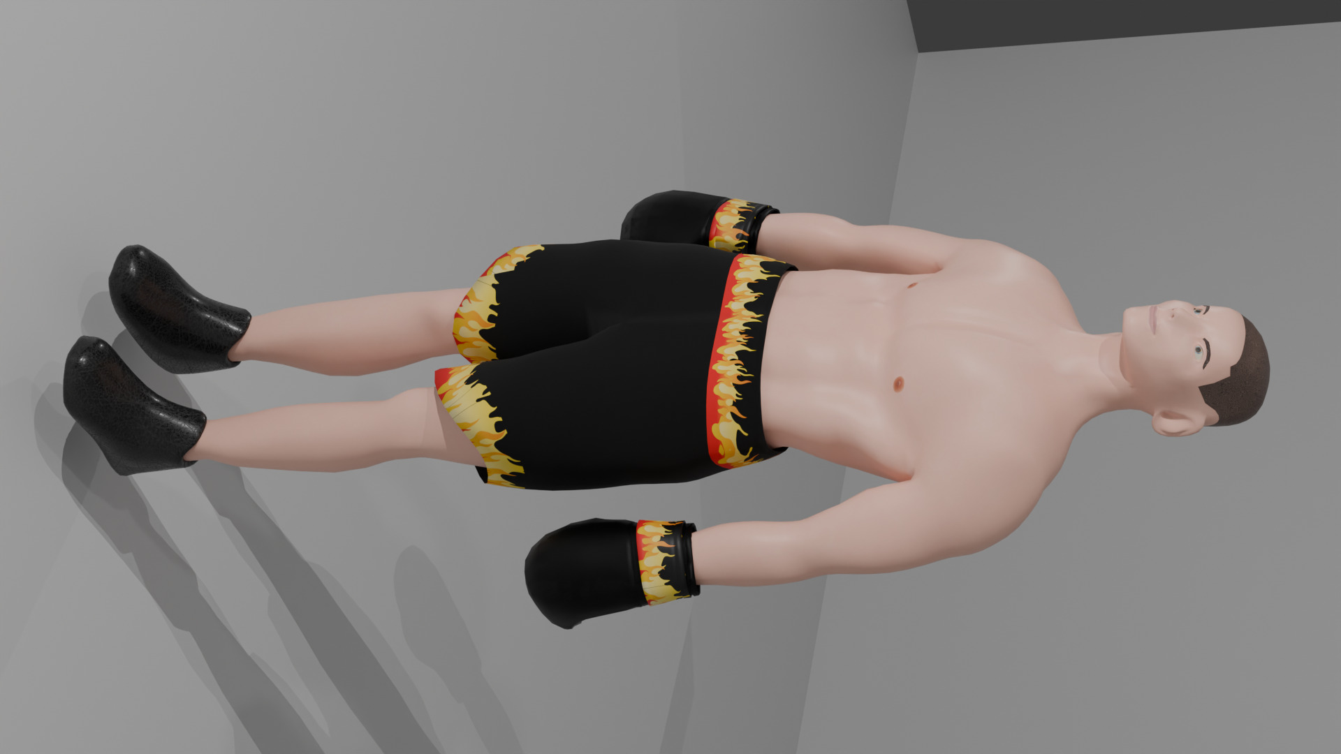 3D Boxer Character Low-Poly Optimised IK Rigged VR Game-Ready Low-poly 3D model_4