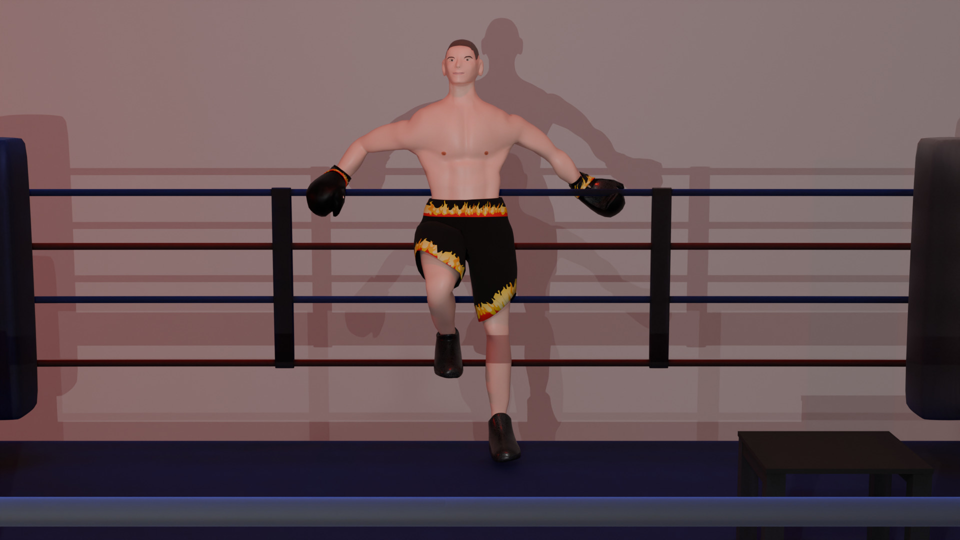 3D Boxer Character Low-Poly Optimised IK Rigged VR Game-Ready Low-poly 3D model_9