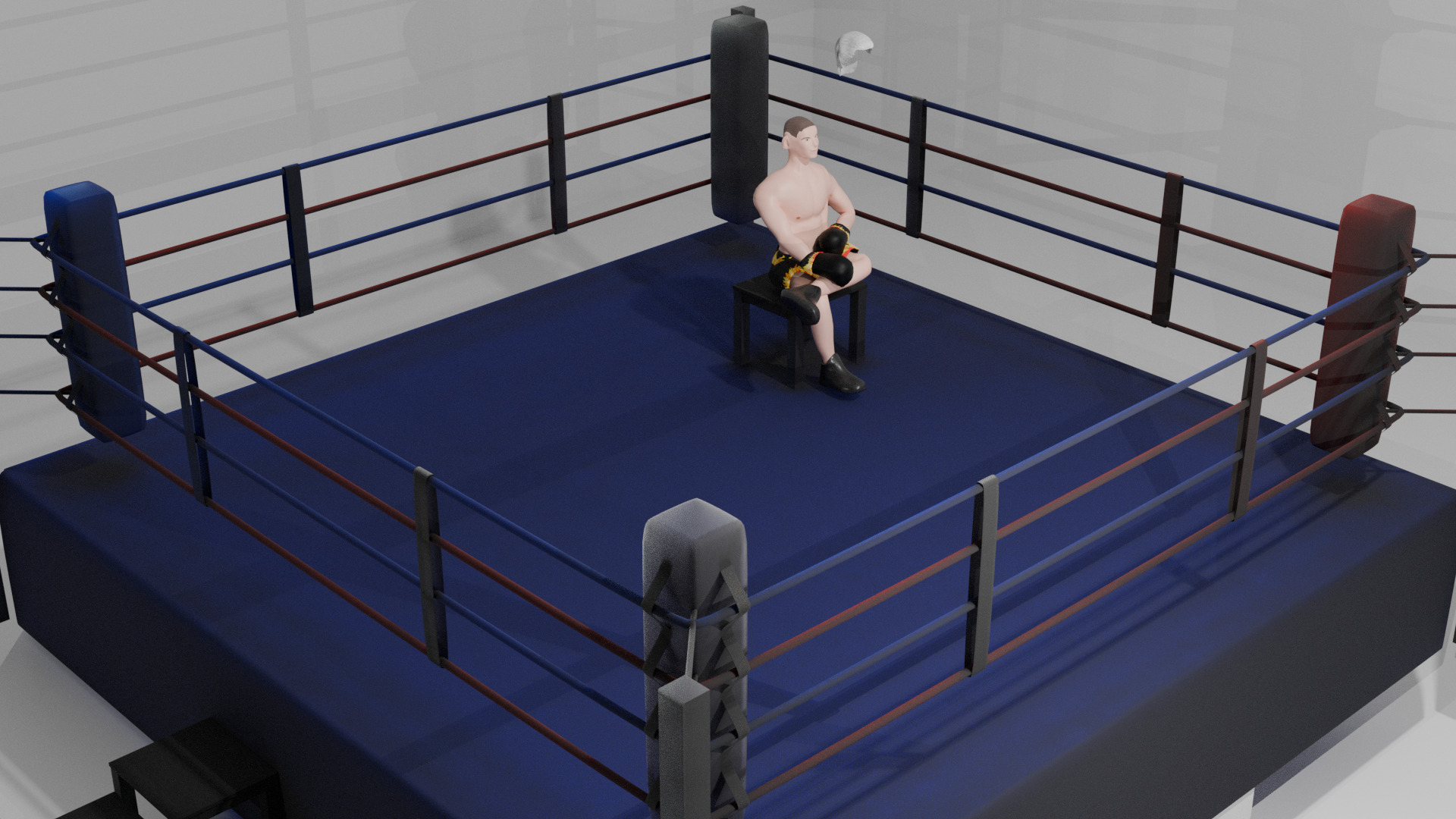 3D Boxer Character Low-Poly Optimised IK Rigged VR Game-Ready Low-poly 3D model_7