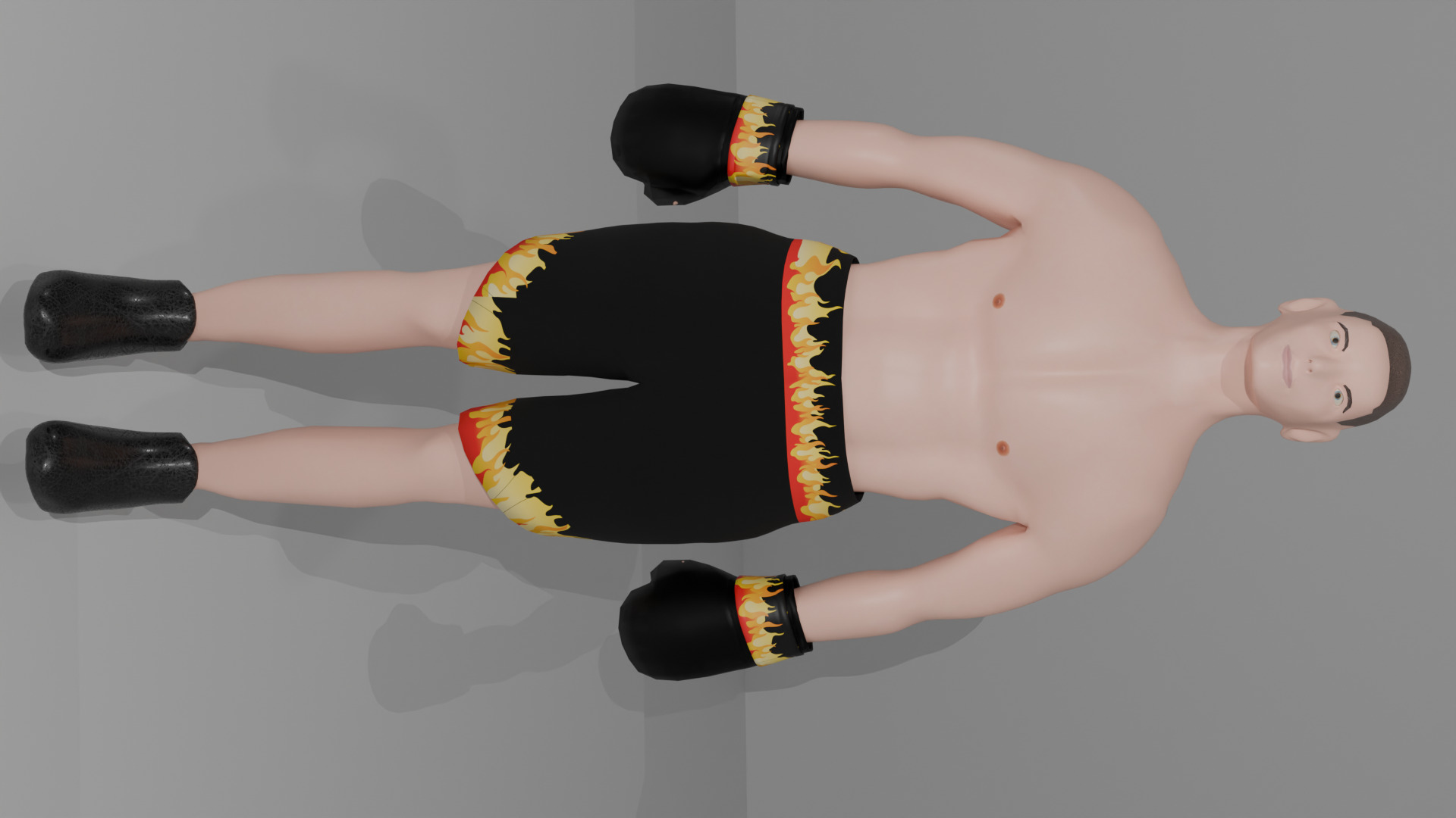 3D Boxer Character Low-Poly Optimised IK Rigged VR Game-Ready Low-poly 3D model_1