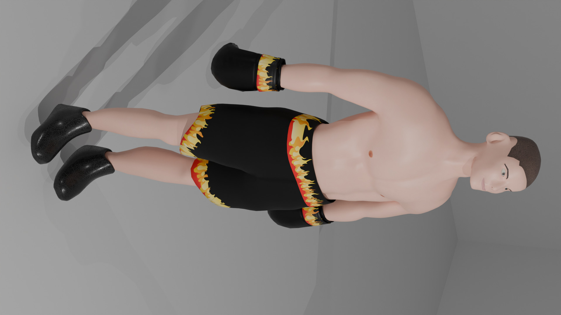 3D Boxer Character Low-Poly Optimised IK Rigged VR Game-Ready Low-poly 3D model_5