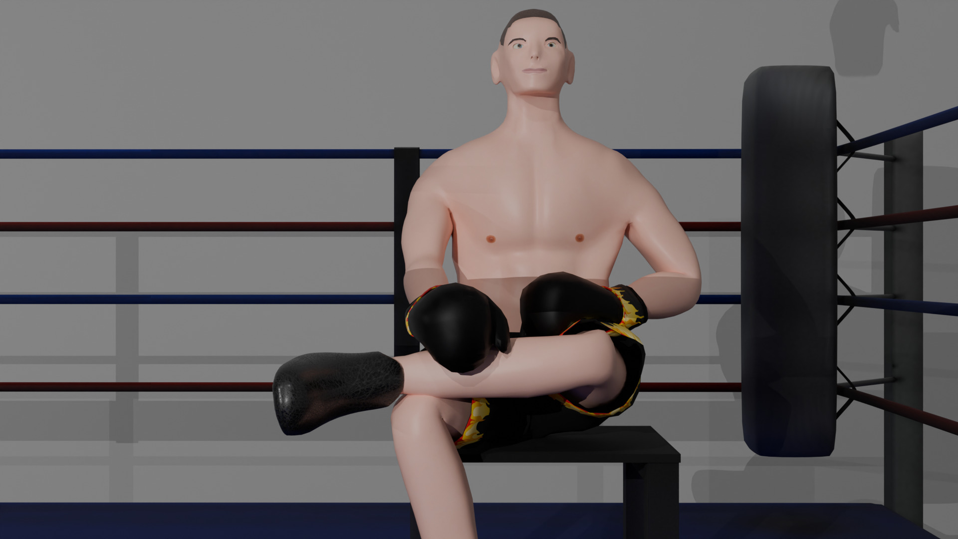 3D Boxer Character Low-Poly Optimised IK Rigged VR Game-Ready Low-poly 3D model_2