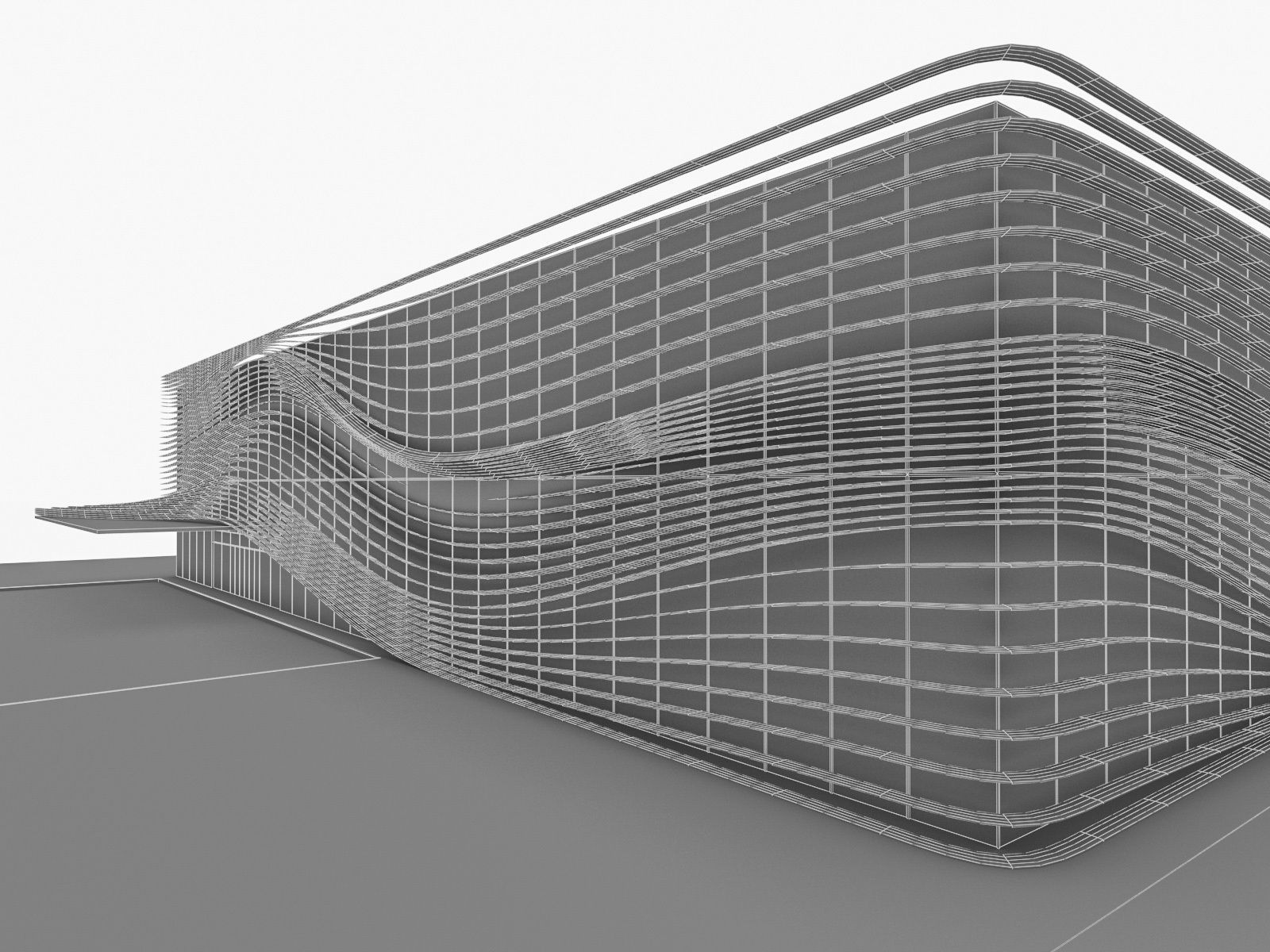 Modern Regional Airport Low-poly 3D model_8