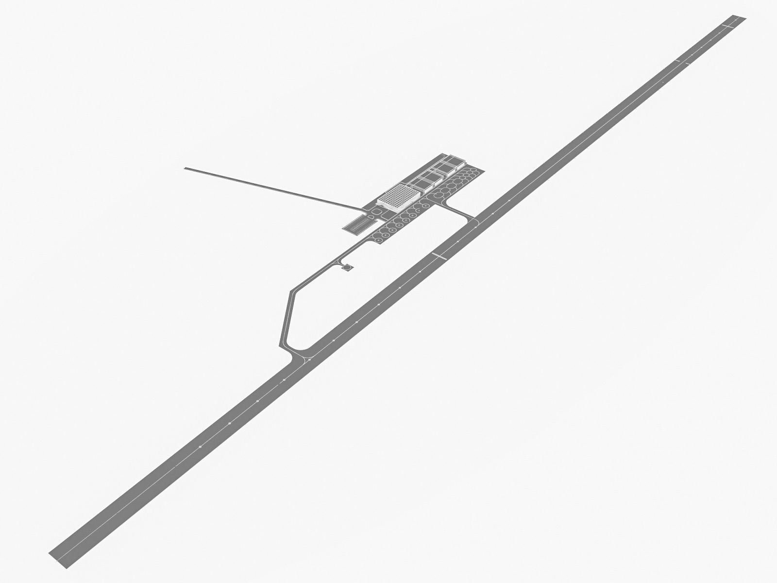 Modern Regional Airport Low-poly 3D model_9