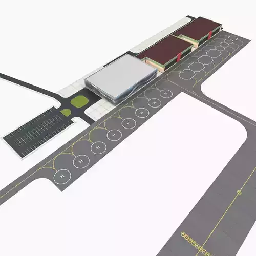 Modern Regional Airport Low-poly 3D model