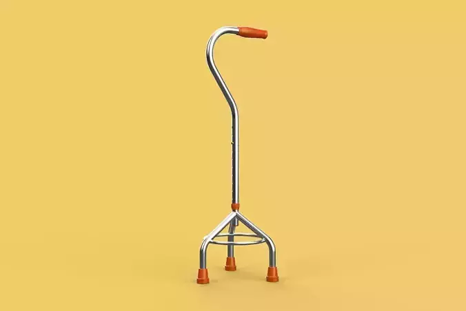 STANDARD WALKING CANE AID ELDERLY TRIPOD STICK POLE GAIT 3 LEG 3D model