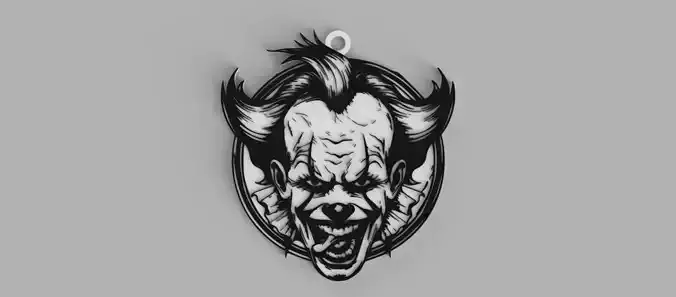 Clown THE JOKER Guason Haloween keychain - pendant - earring 3D print model
