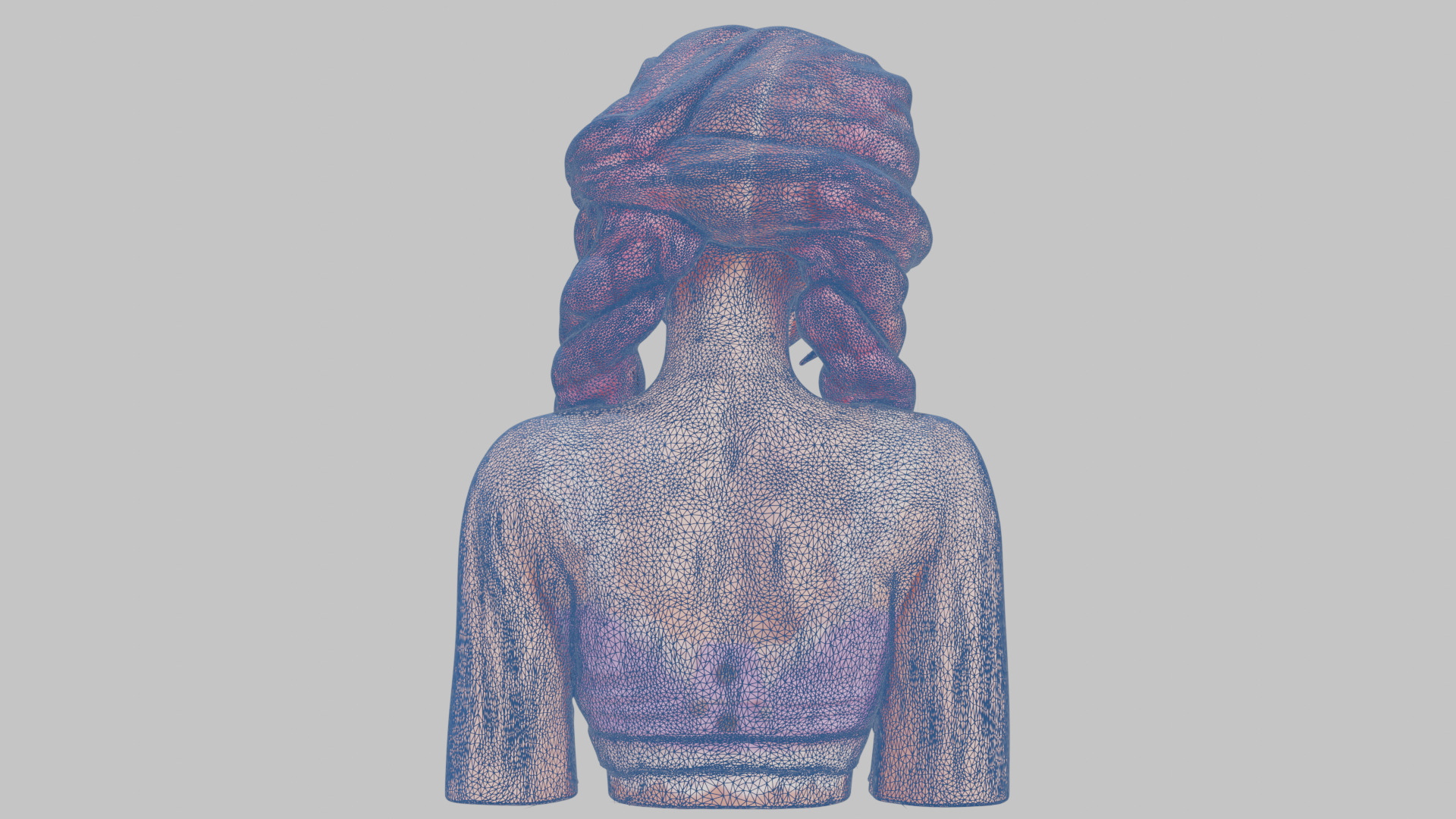 4-in-1 Gothic Anime Female Bust Collection High-Poly 3D model_28